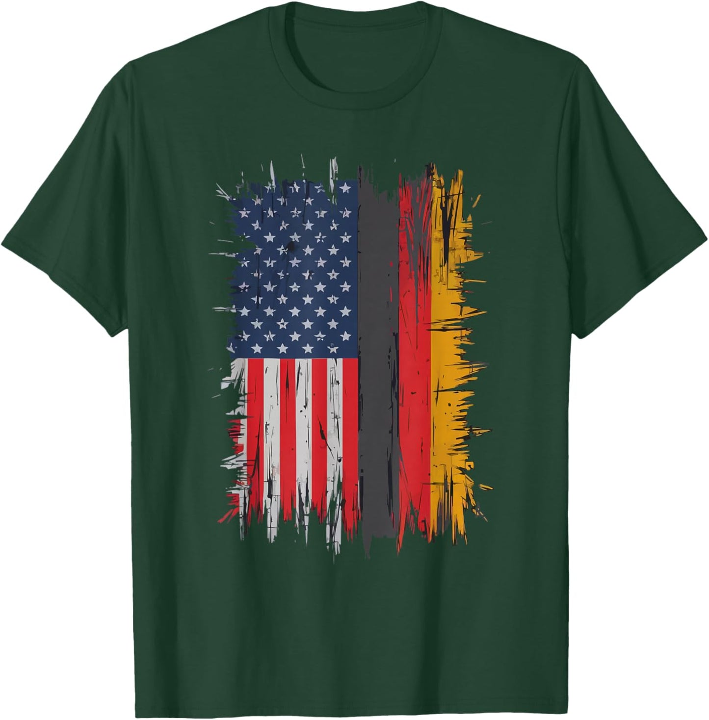 Half German Half American USA Flag Germany America T-Shirt - T-Shirt | Forest