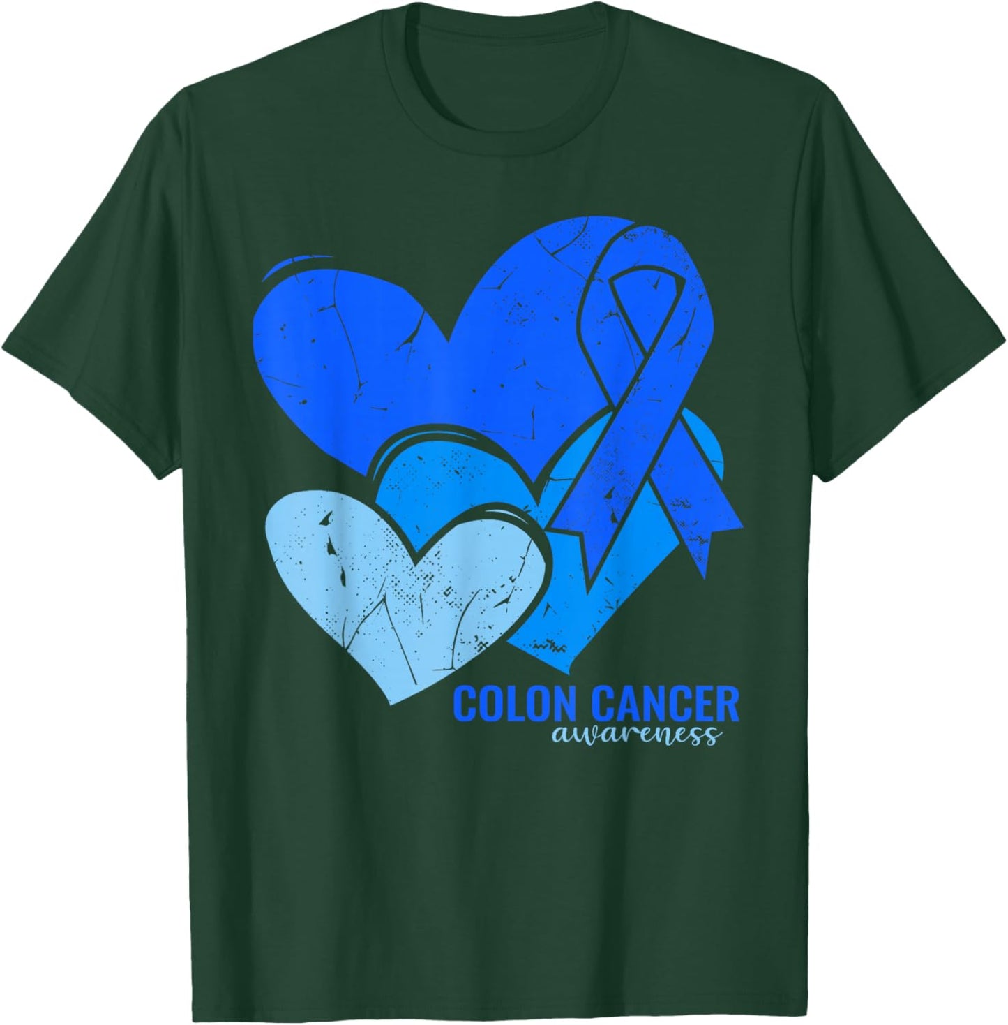 Colon Cancer Awareness Hearts T-Shirt - T-Shirt | Forest