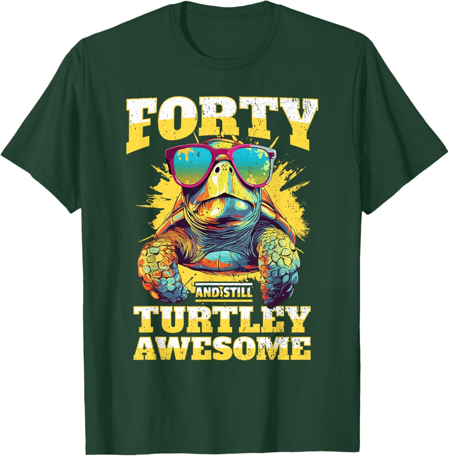 Tortoise 40th Birthday Turtle Age 40 Years T-Shirt - T-Shirt | Forest
