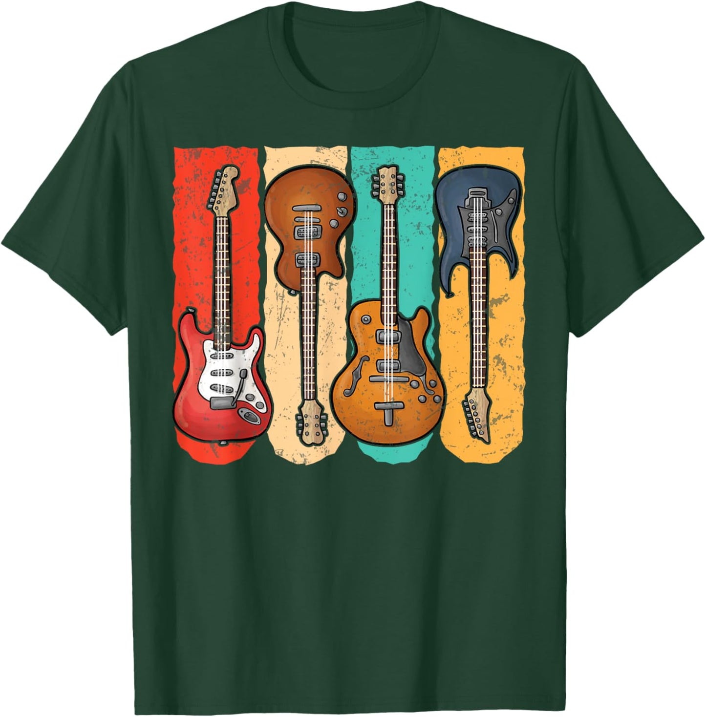 Retro Vintage Guitar Shirt Boys Music Band Guitarist T-Shirt - T-Shirt | Forest