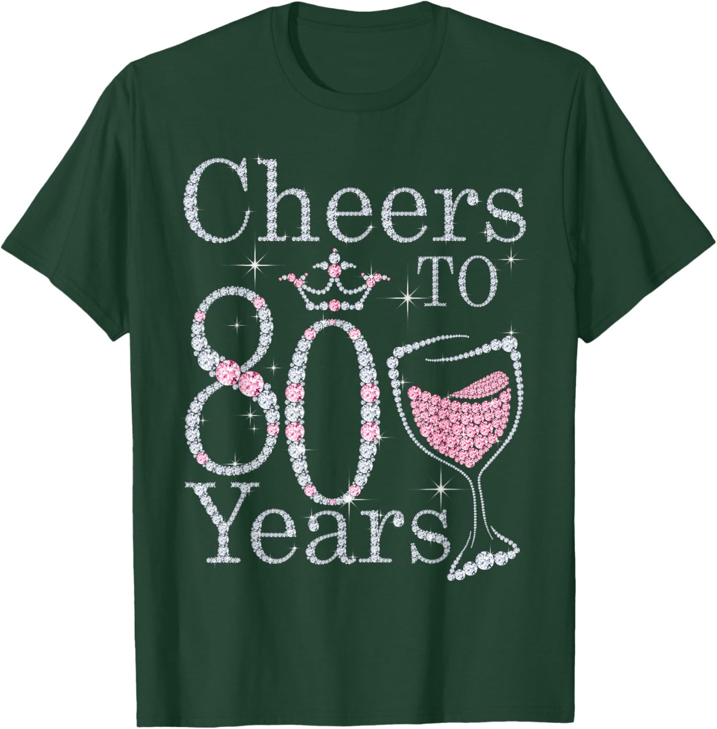 Cheers to 80 Years 1942 80Th Birthday Gift T-Shirt - T-Shirt | Forest