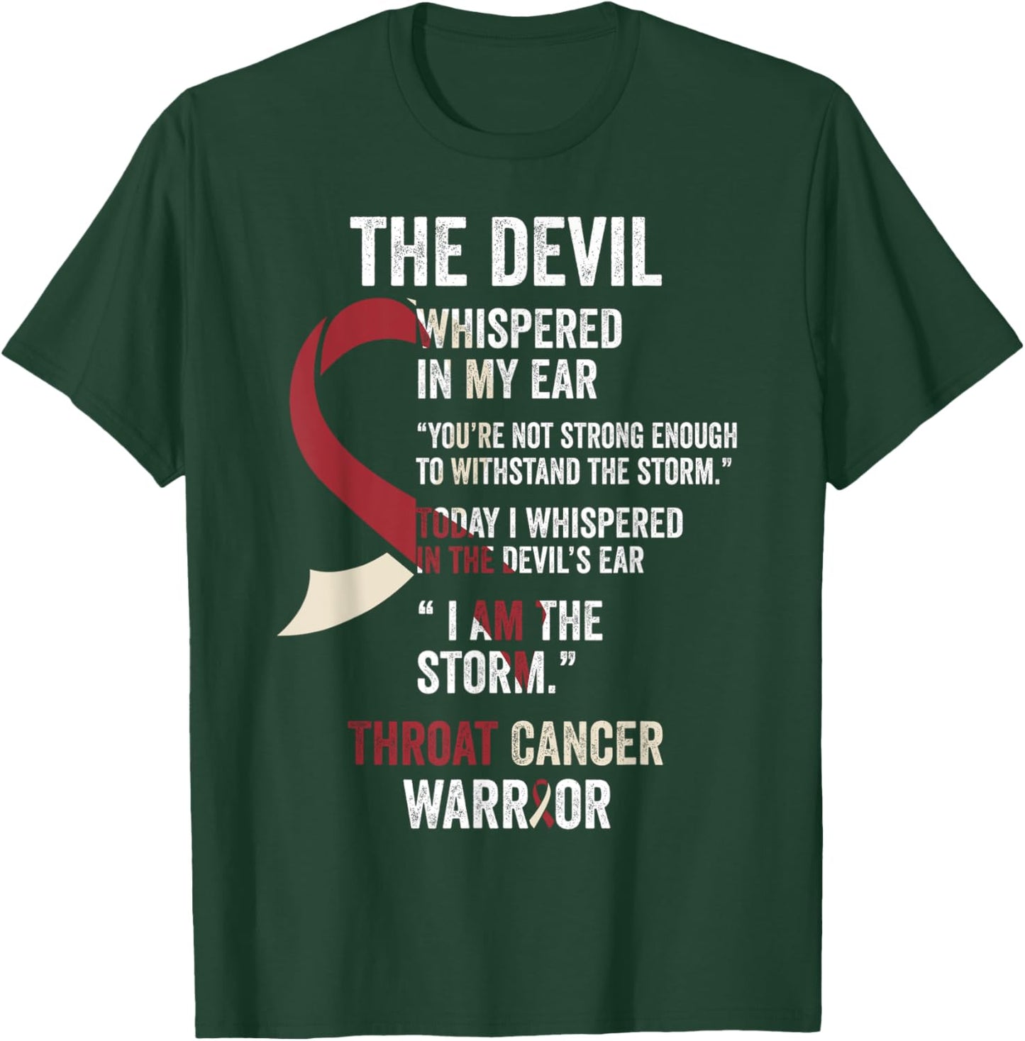 The Devil- Throat Cancer Awareness Supporter Ribbon T-Shirt - T-Shirt | Forest