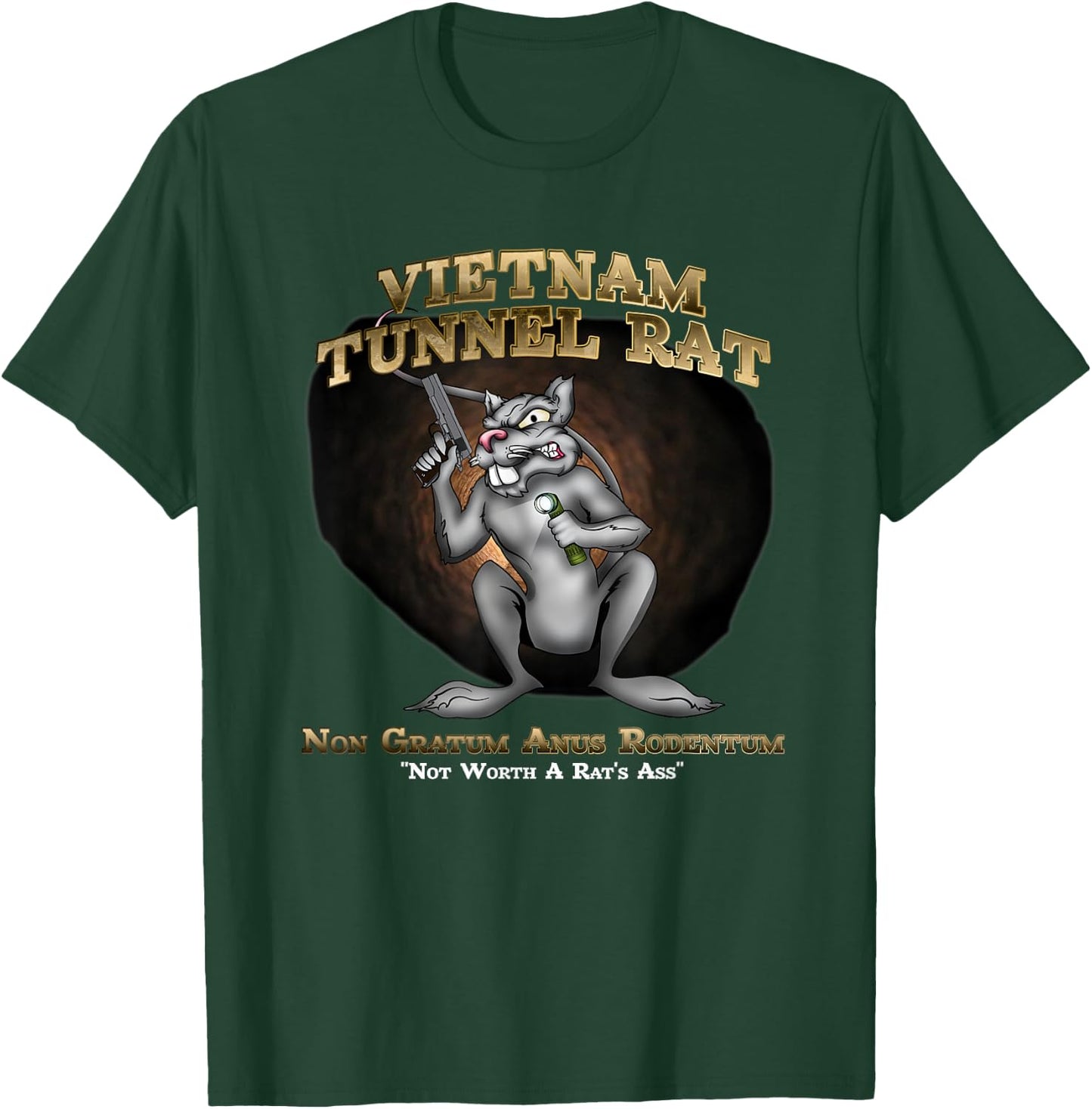 MEDALS OF AMERICA EST. 1976 Vietnam Tunnel Rat -Adults Black Polyester 100% Short Sleeve Classic Fit Small T-Shirt - T-Shirt | Forest