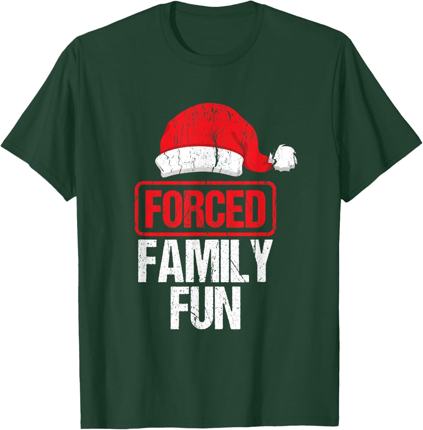 Forced Family Fun Winter Holidays Funny Christmas Gift T-Shirt - T-Shirt | Forest