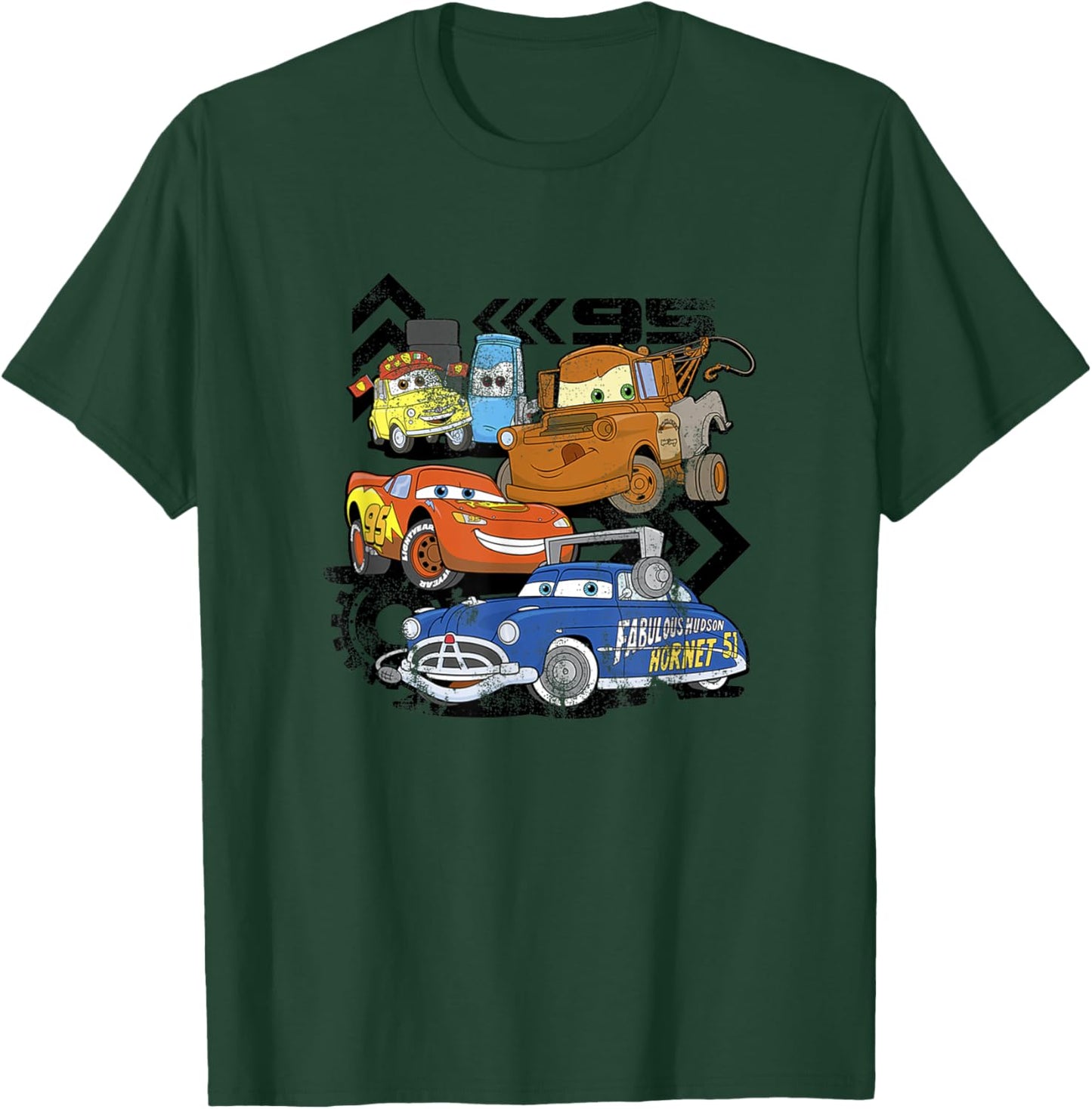 Disney Pixar Cars Radiator Springs Residents Distressed V2 T-Shirt - T-Shirt | Forest