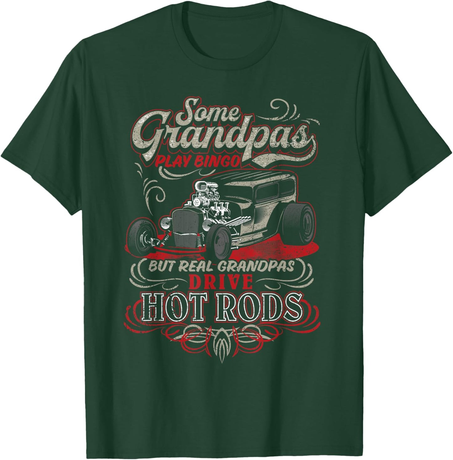 Vintage Hot Rod Grandpa Gift T-Shirt - T-Shirt | Forest