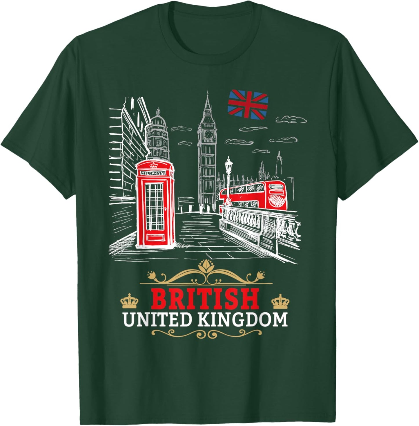 British Souvenirs Outfit Idea For Kids & England British T-Shirt - T-Shirt | Forest