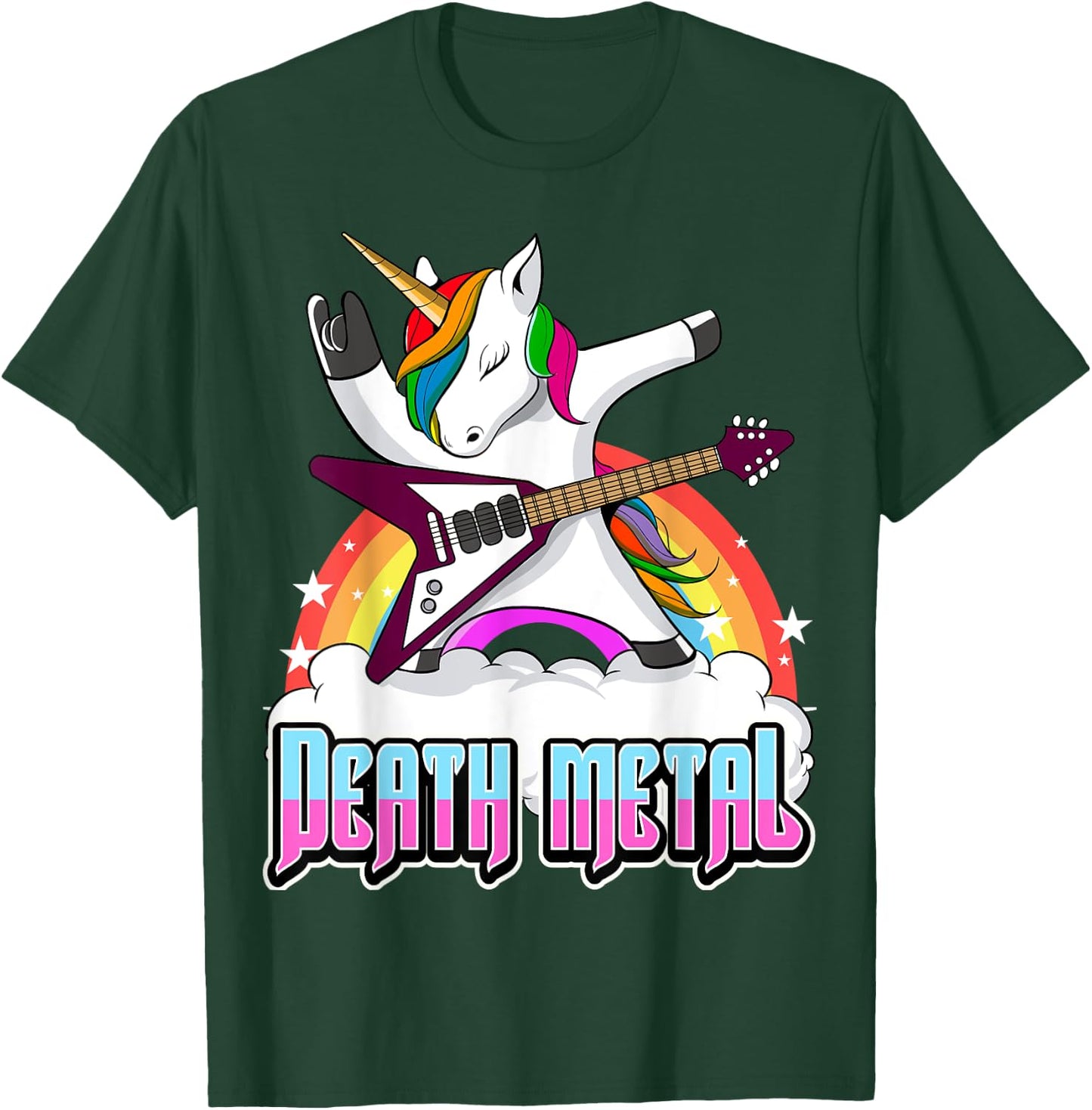 Death Metal Unicorn Funny Metal Heat Hard Rock T-Shirt - T-Shirt | Forest