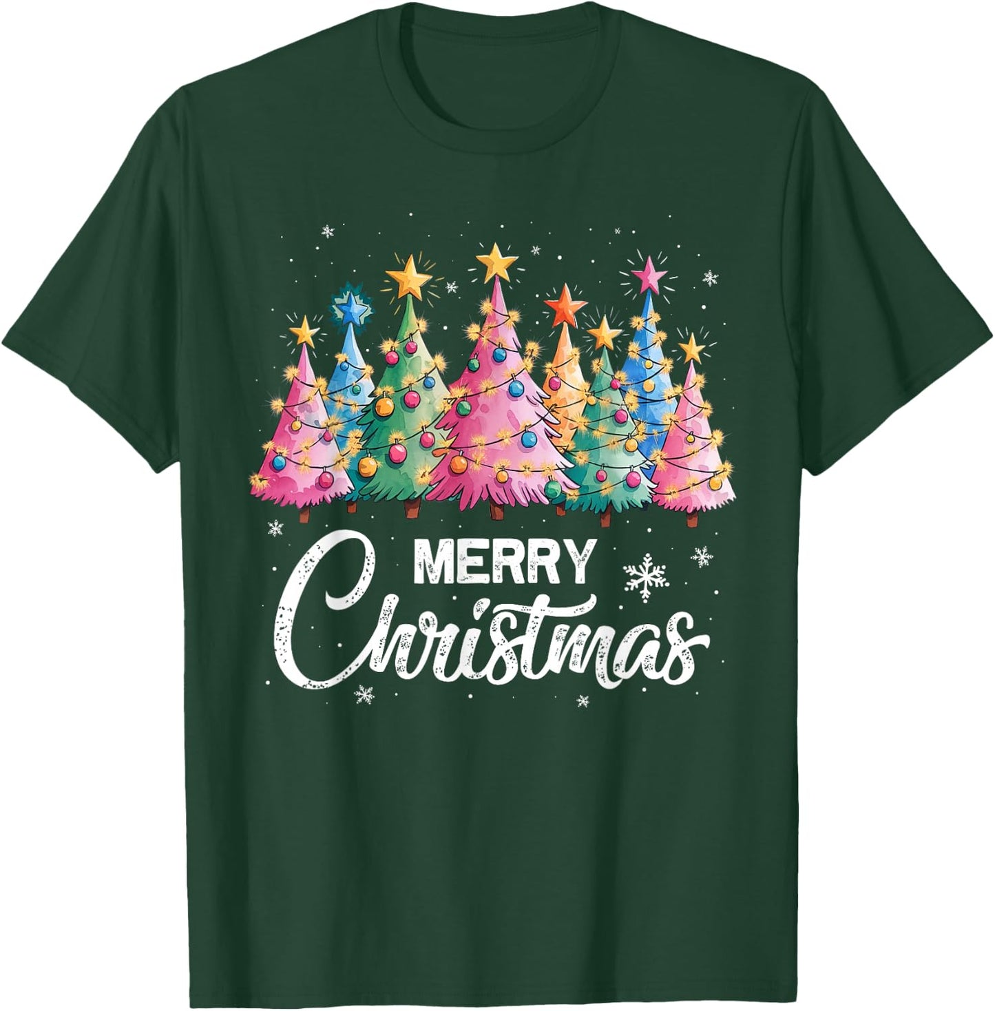 Merry Christmas Pink Christmas Tree, Pink Christmas Costume T-Shirt - T-Shirt | Forest