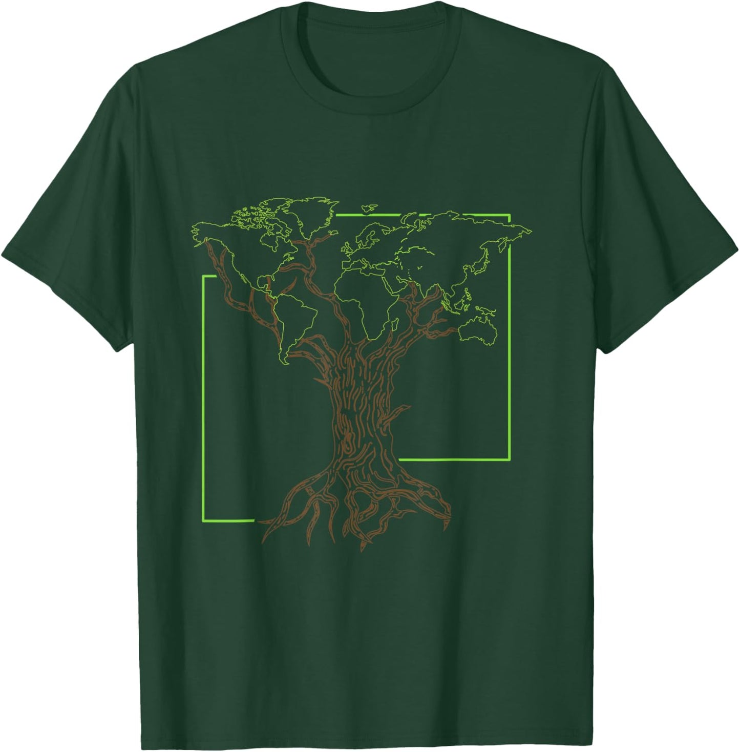 Arborist Gardener Tree World Map Nature Lover Gift T-Shirt - T-Shirt | Forest