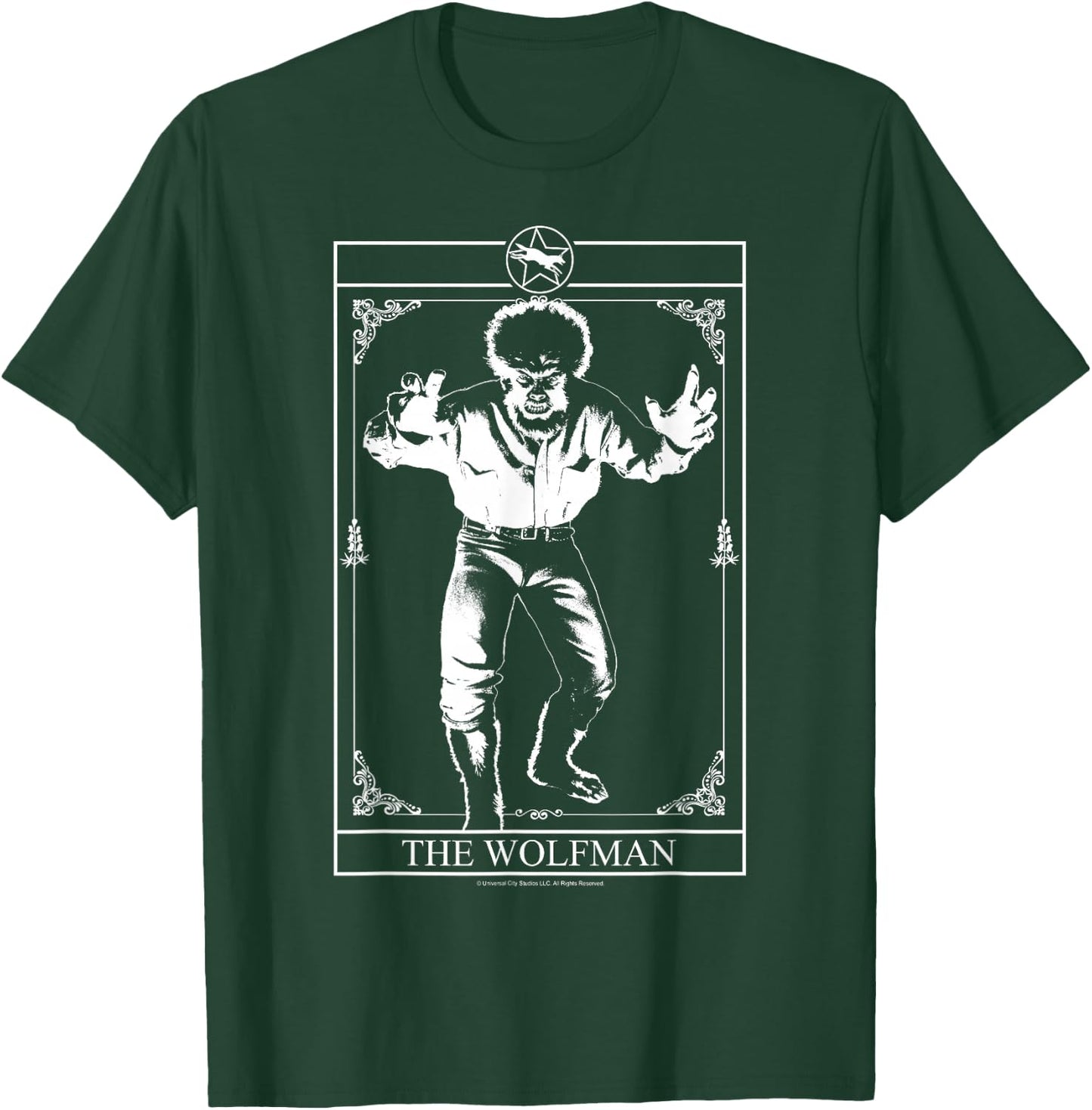 Universal Monsters The Wolfman Tarot Card T-Shirt - T-Shirt | Forest