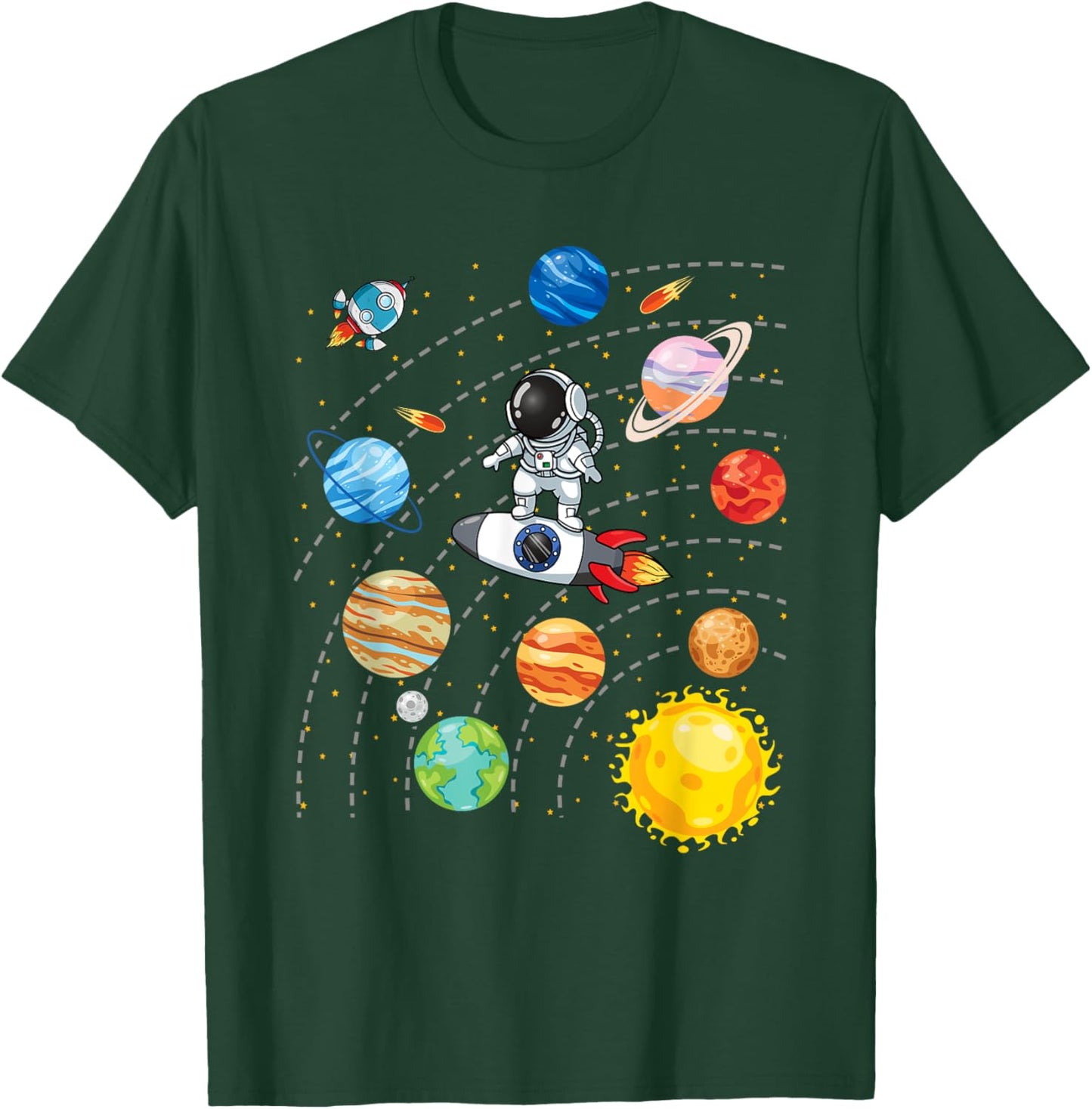 Solar System Planets Science Space Astronaut Universe Galaxy T-Shirt - T-Shirt | Forest