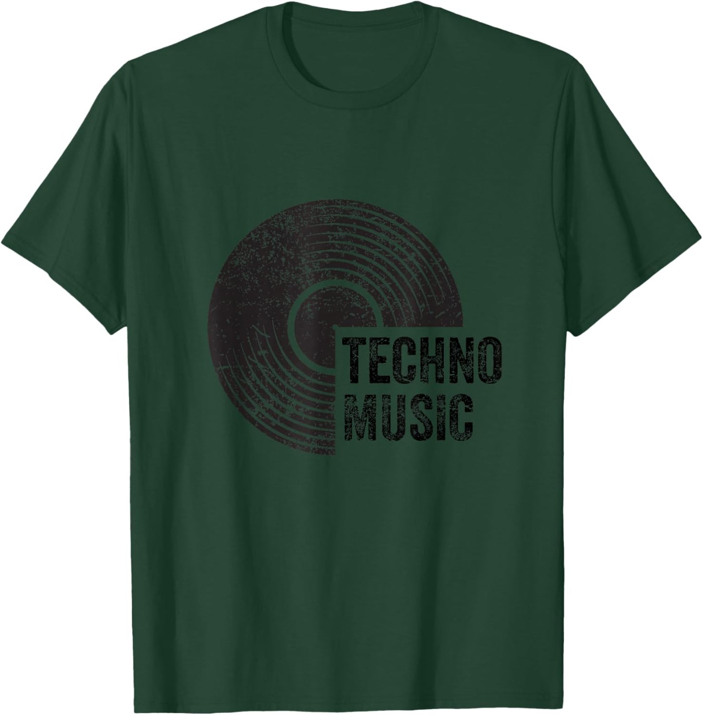 Vintage Techno Musikhemd aus Vinyl, Partyoutfit T-Shirt - T-Shirt | Forest