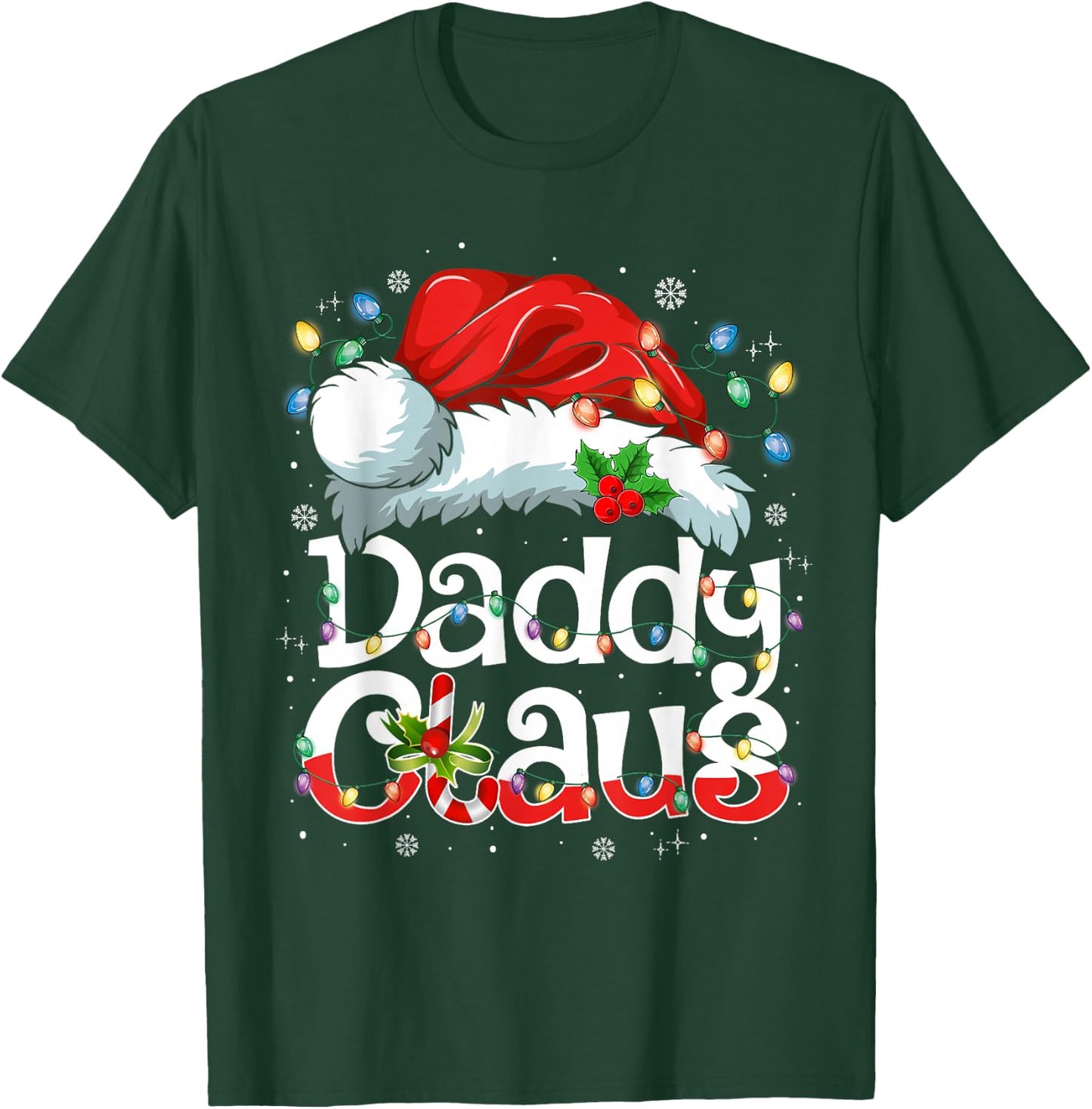 Daddy Claus Shirt Christmas Lights Pajama Family Matching T-Shirt - T-Shirt | Forest
