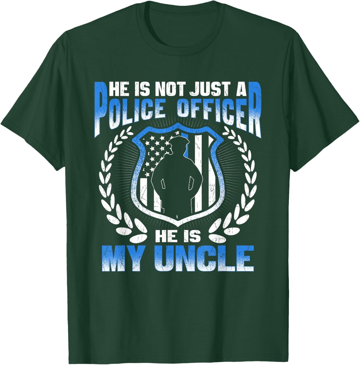 My Uncle Is A Brave Police Officer Proud Police Niece Nephew T-Shirt - T-Shirt | Forest
