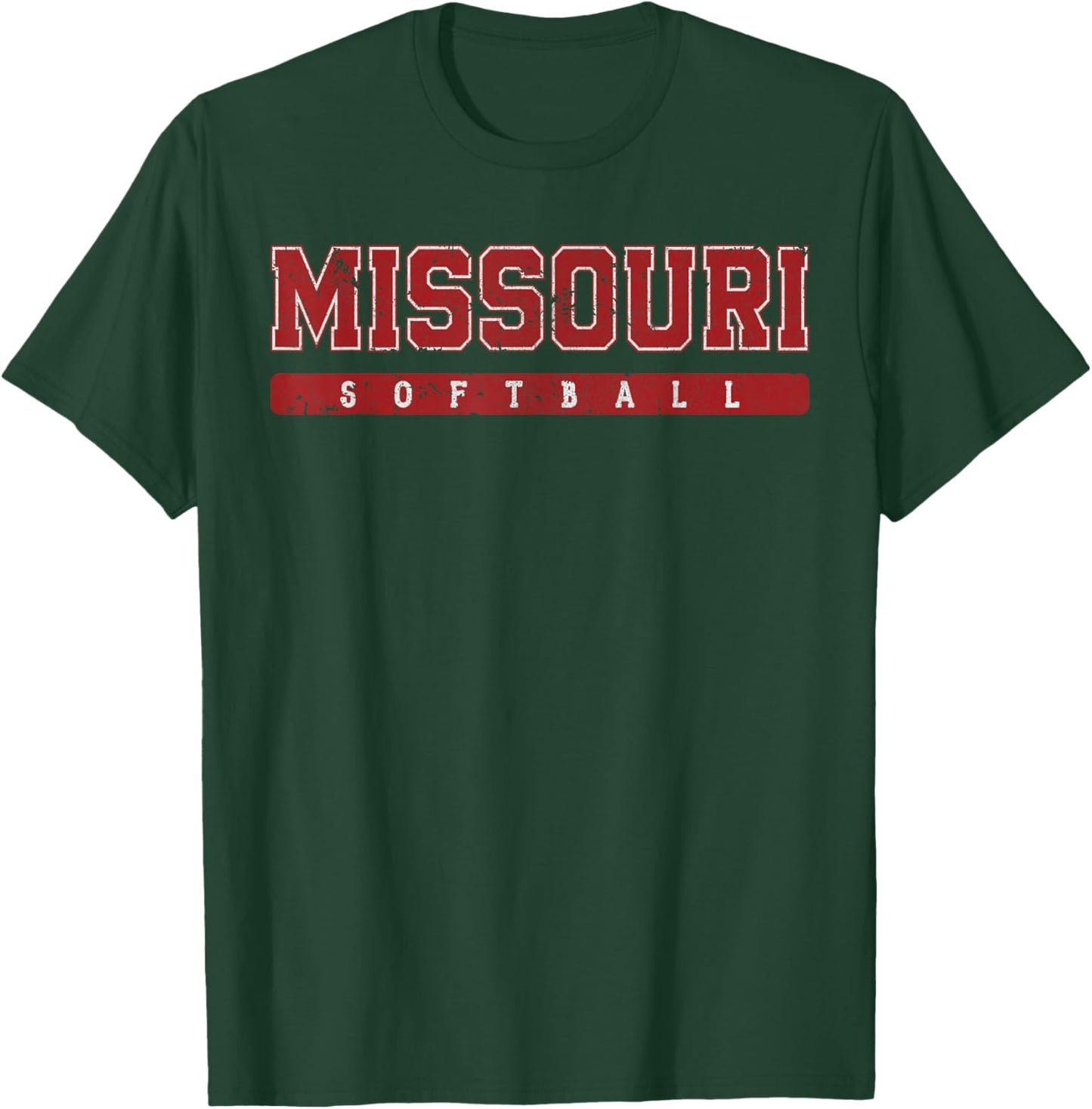 Missouri Softball Red Vintage Text T-Shirt - T-Shirt | Forest