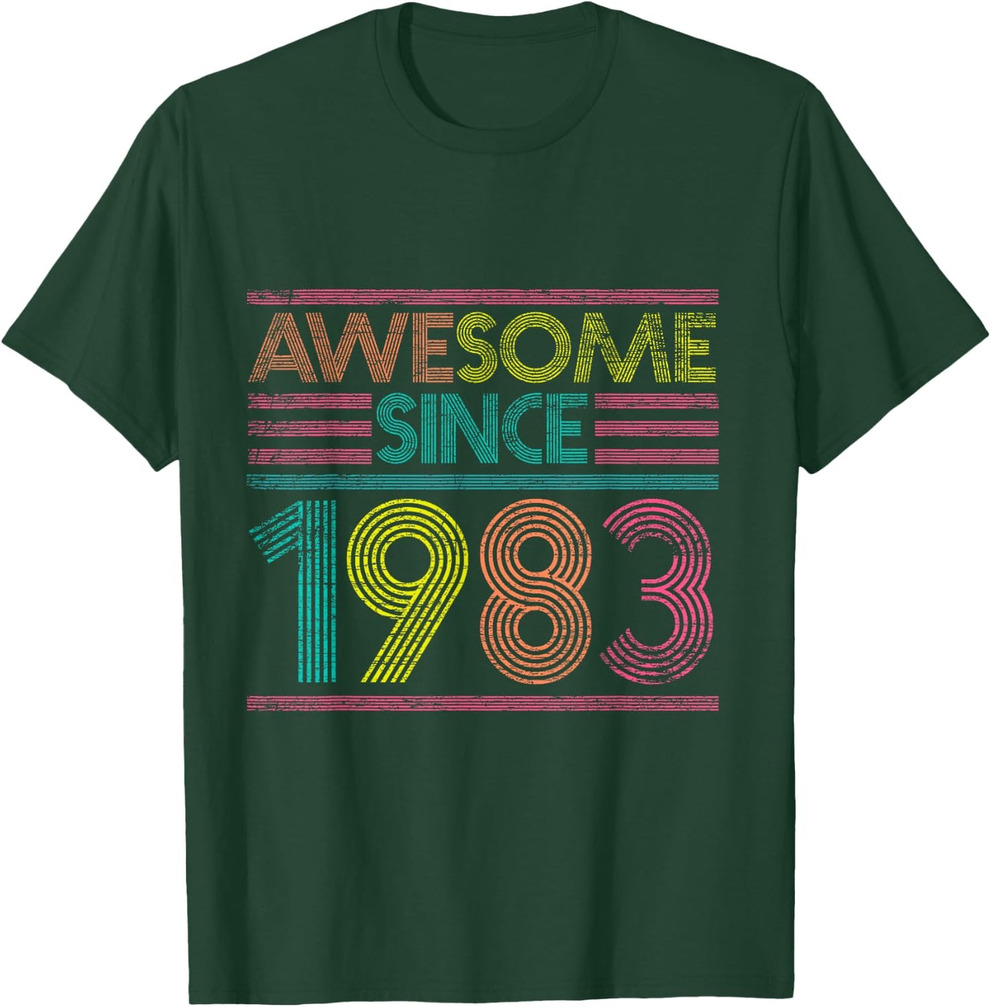 Awesome Since 1983 42nd Birthday Gifts 42 Years Old T-Shirt - T-Shirt | Forest