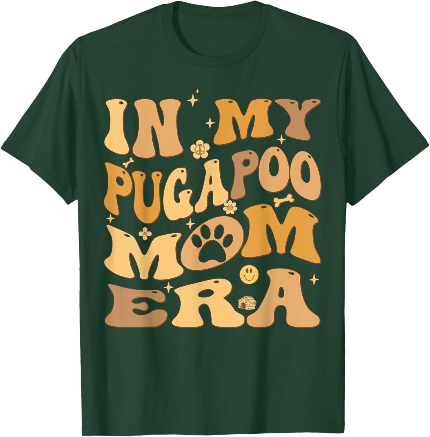 In My Pugapoo Mom Era Groovy Pugoodle Dog Women Kids T-Shirt - T-Shirt | Forest
