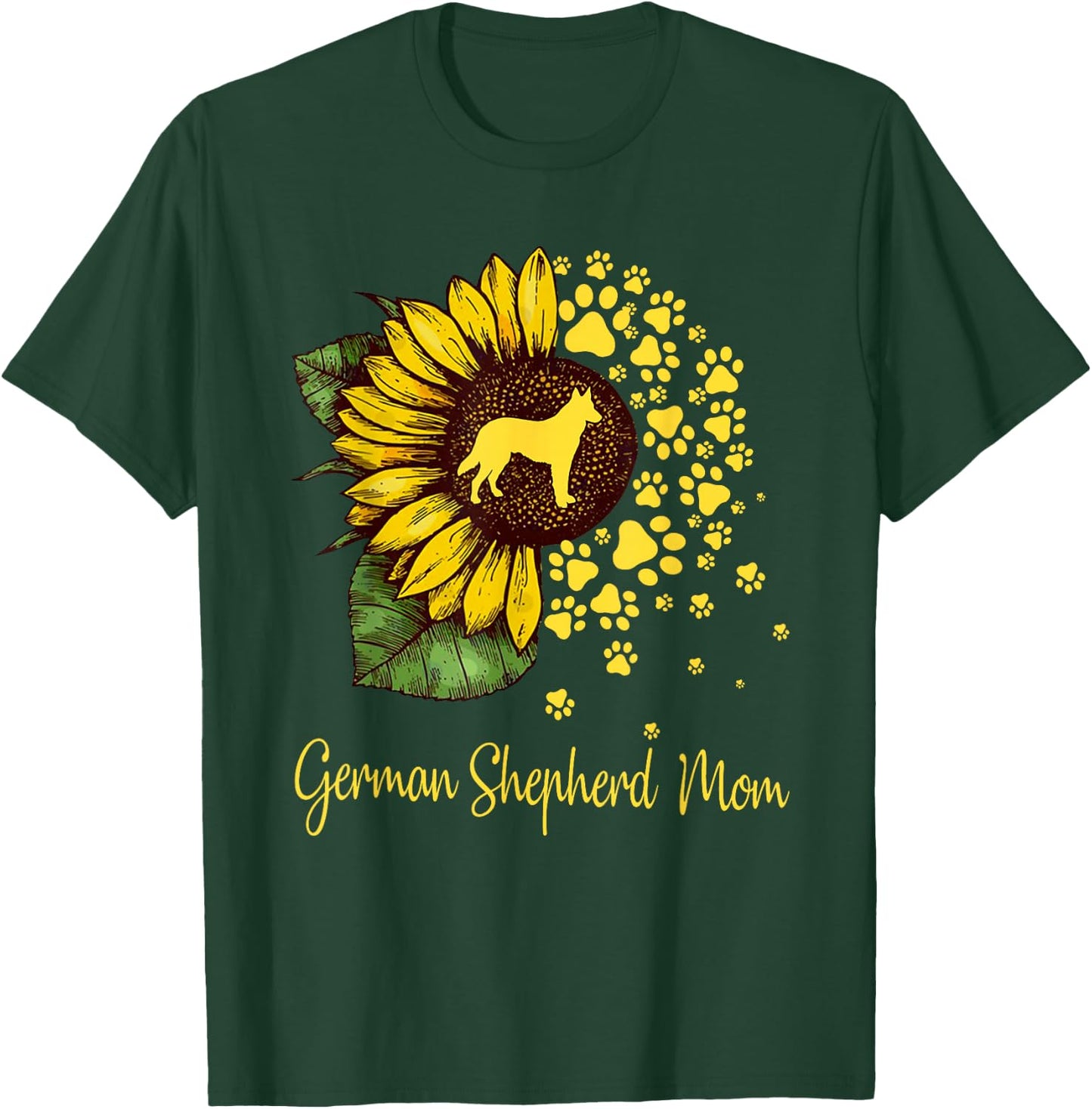 Sunflower German Shepherd Mom Dog Lover Mother’s Day T-Shirt - T-Shirt | Forest