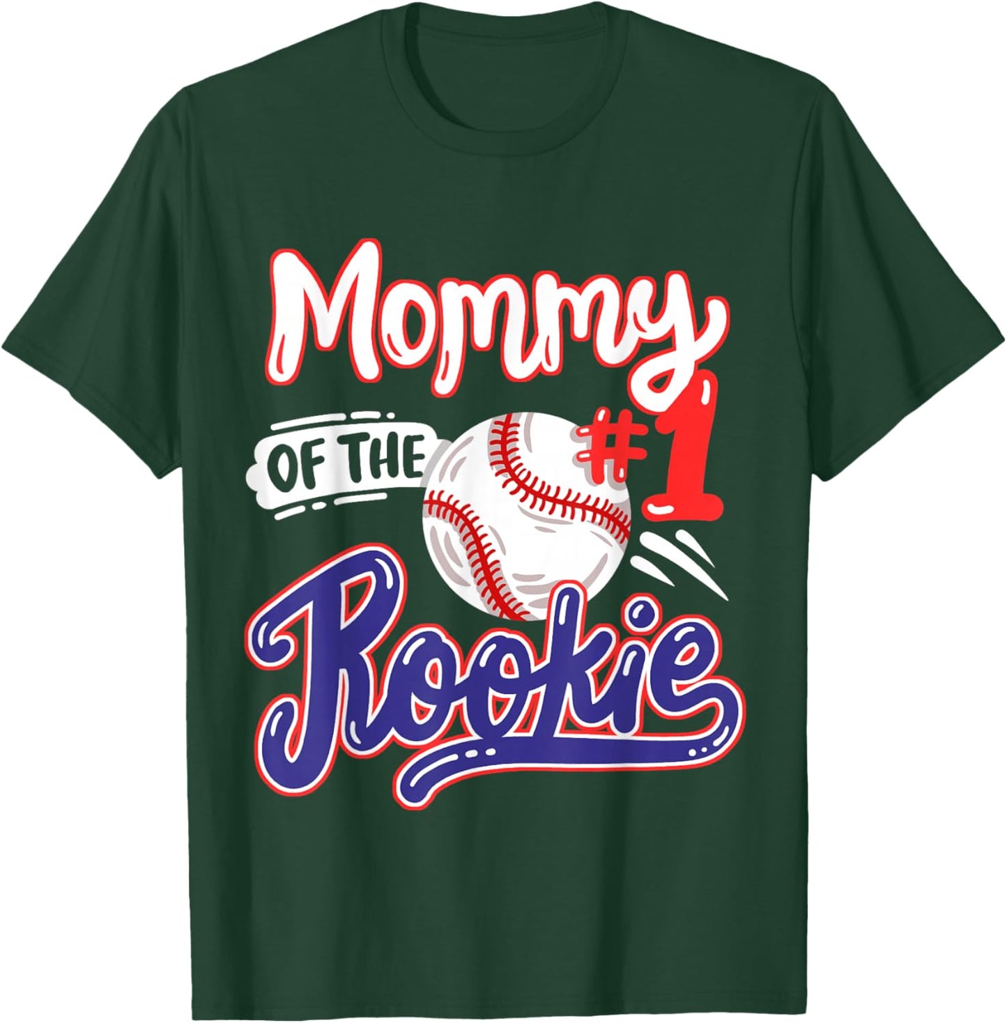 Mommy of Rookie 1st Baseball Birthday Party Theme Matching T-Shirt - T-Shirt | Forest