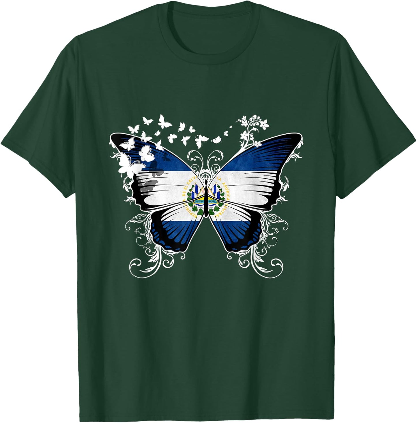 El Salvador Flag Salvadoran T-Shirt - T-Shirt | Forest