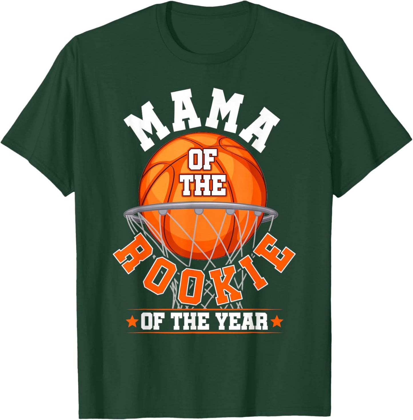 Mama of Rookie 1st Birthday Basketball Family Matching Party T-Shirt - T-Shirt | Forest