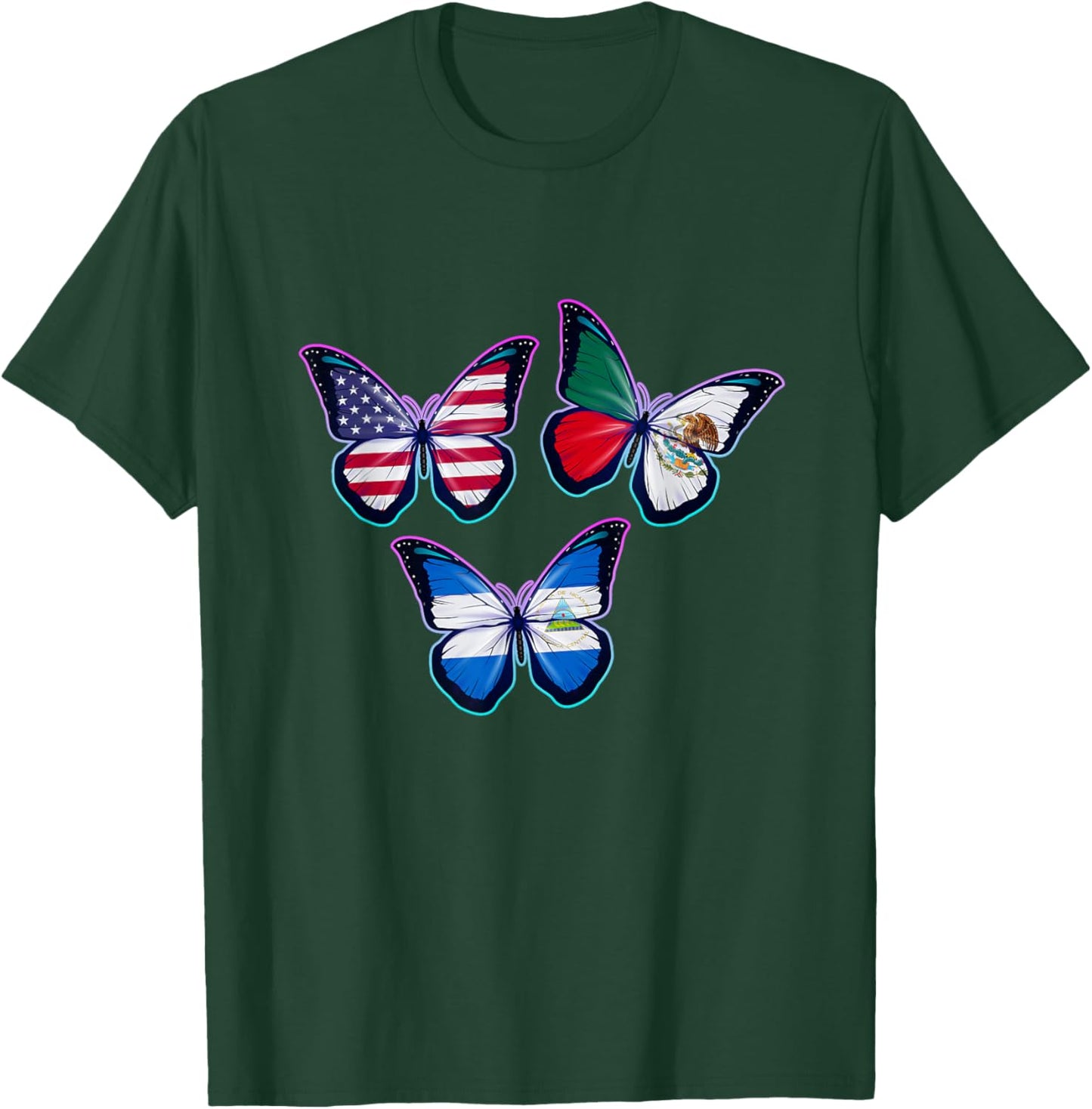 Multiculti Heritage. Mexico, Nicaragua and the USA T-Shirt - T-Shirt | Forest