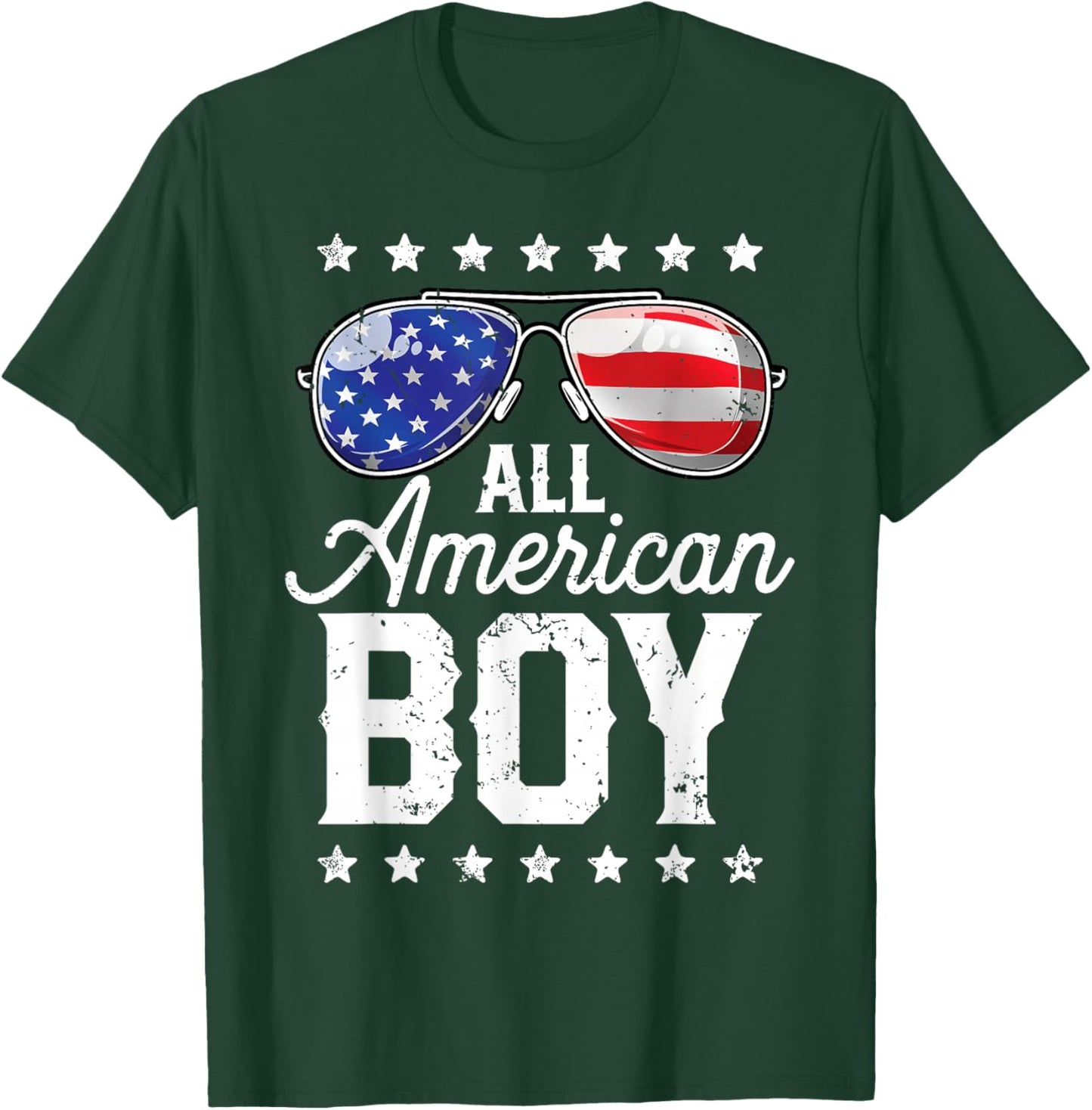 All American Boy 4th of July USA Sunglasses Family Matching T-Shirt - T-Shirt | Forest