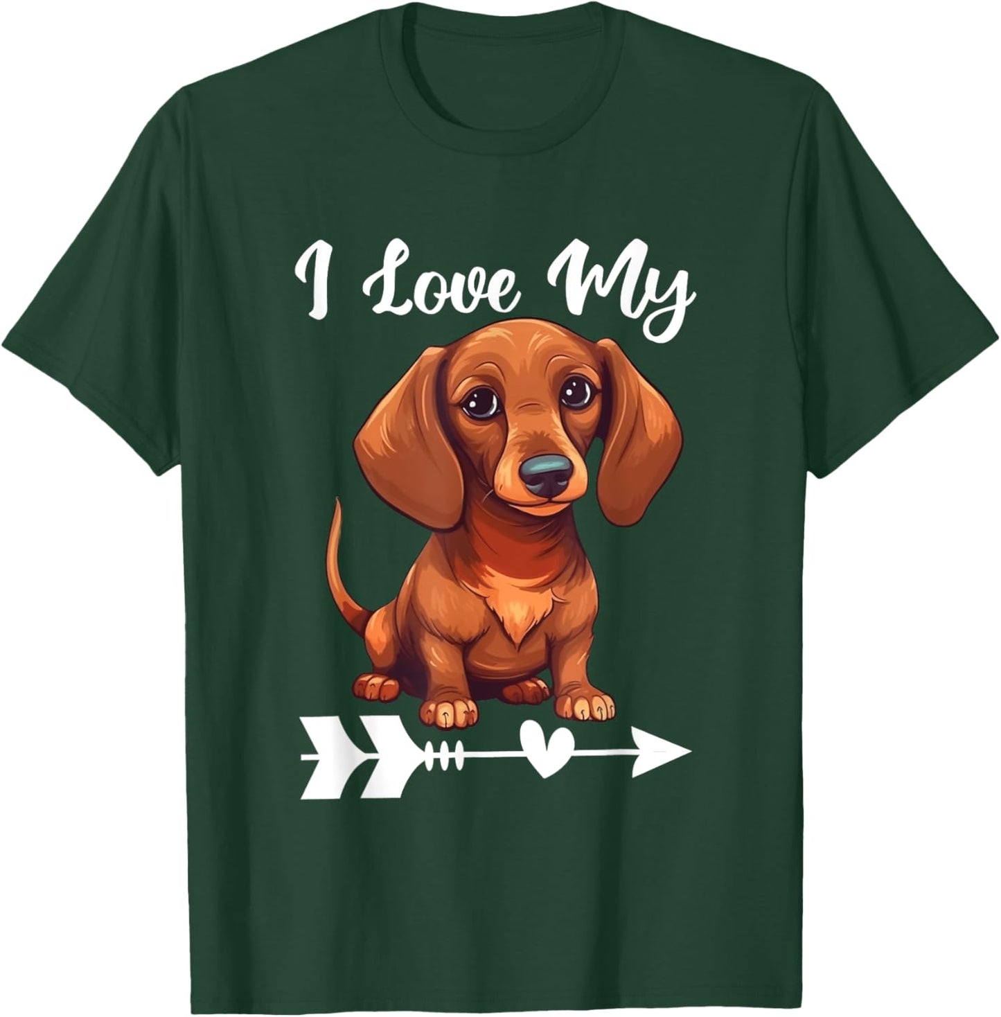 I Love My Dachshund - Wiener Dog Trainer Breeder Pet Owner Women Girls Kids T-Shirt - T-Shirt | Forest