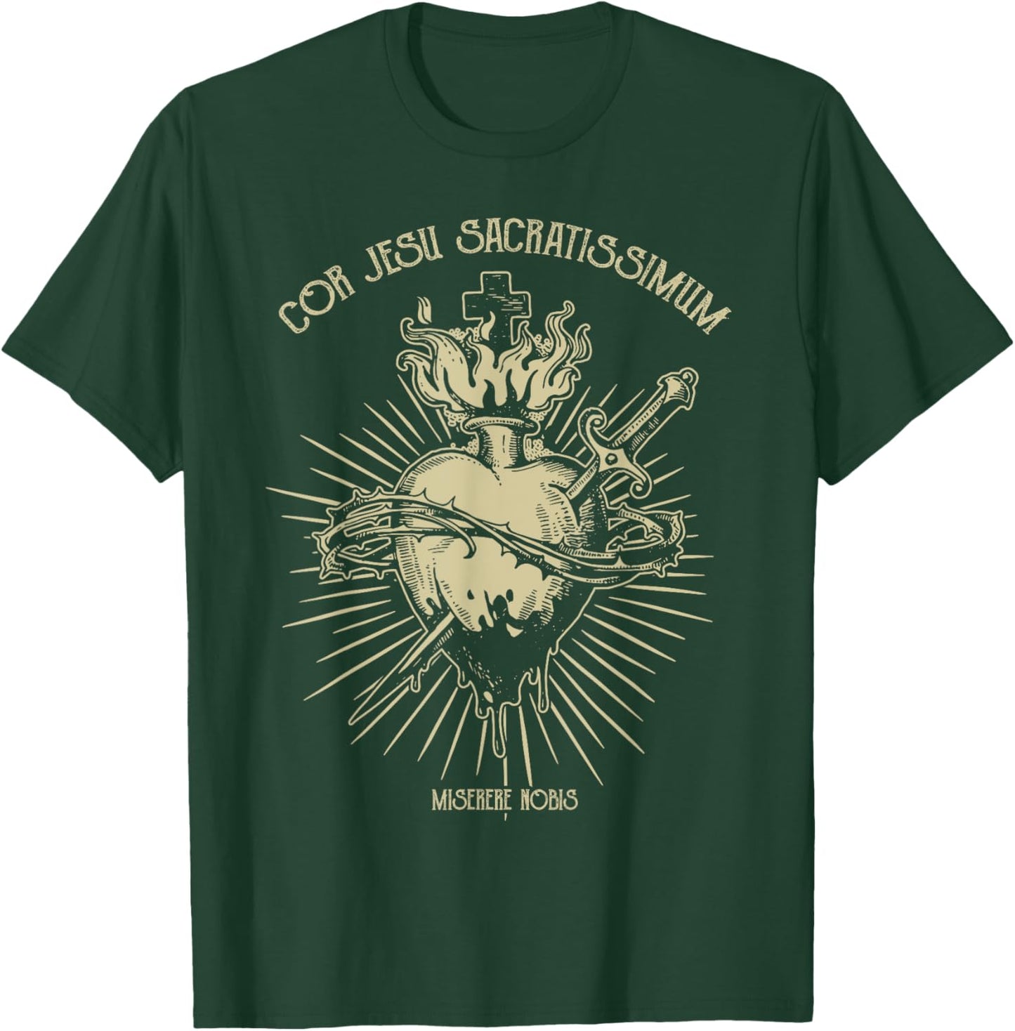 Sacred Heart Of Jesus Christian Catholic Devotion T-Shirt - T-Shirt | Forest