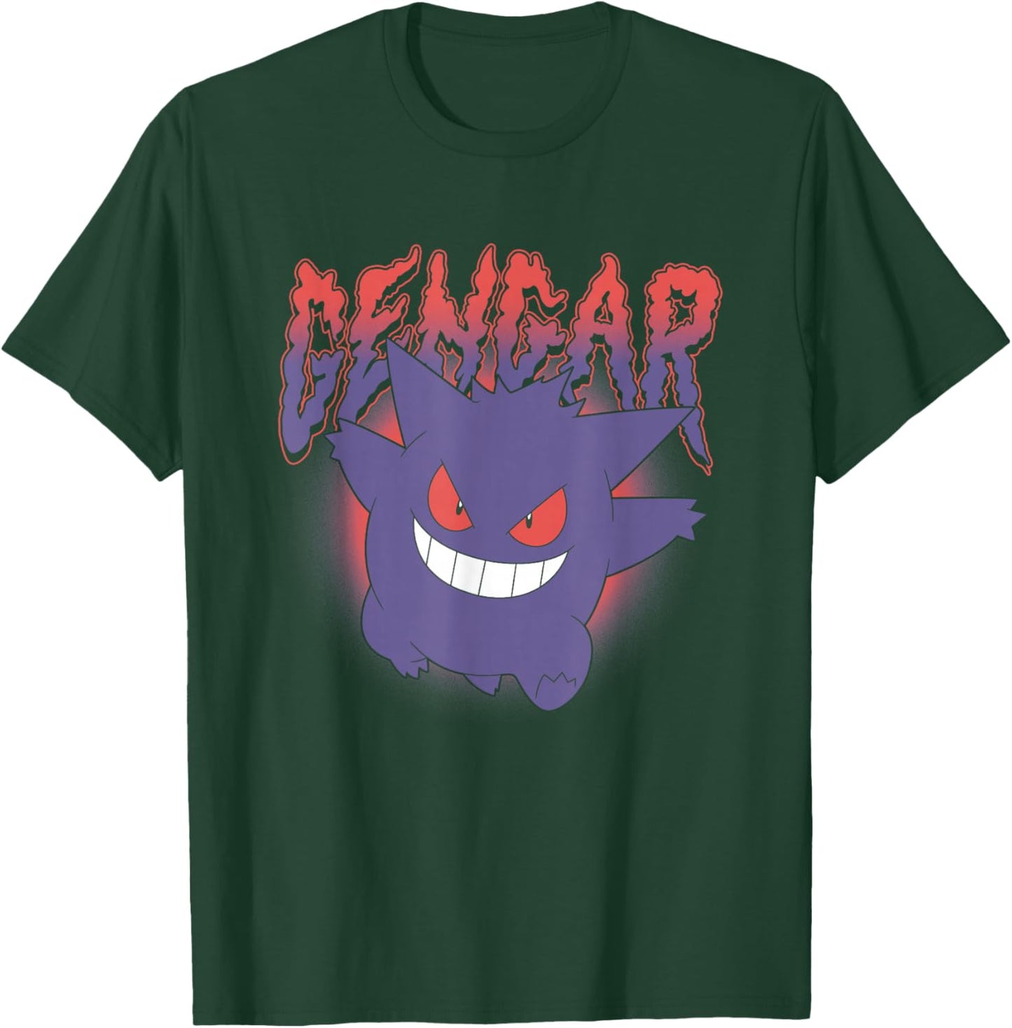 Pokémon Gengar Running Creepy Logo T-Shirt - T-Shirt | Forest