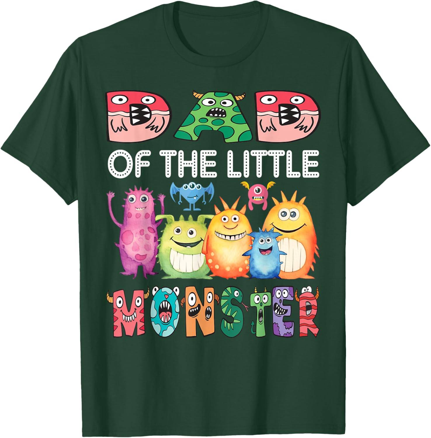 Dad Of The Little Monster Kids 1St Birthday Party T-Shirt - T-Shirt | Forest
