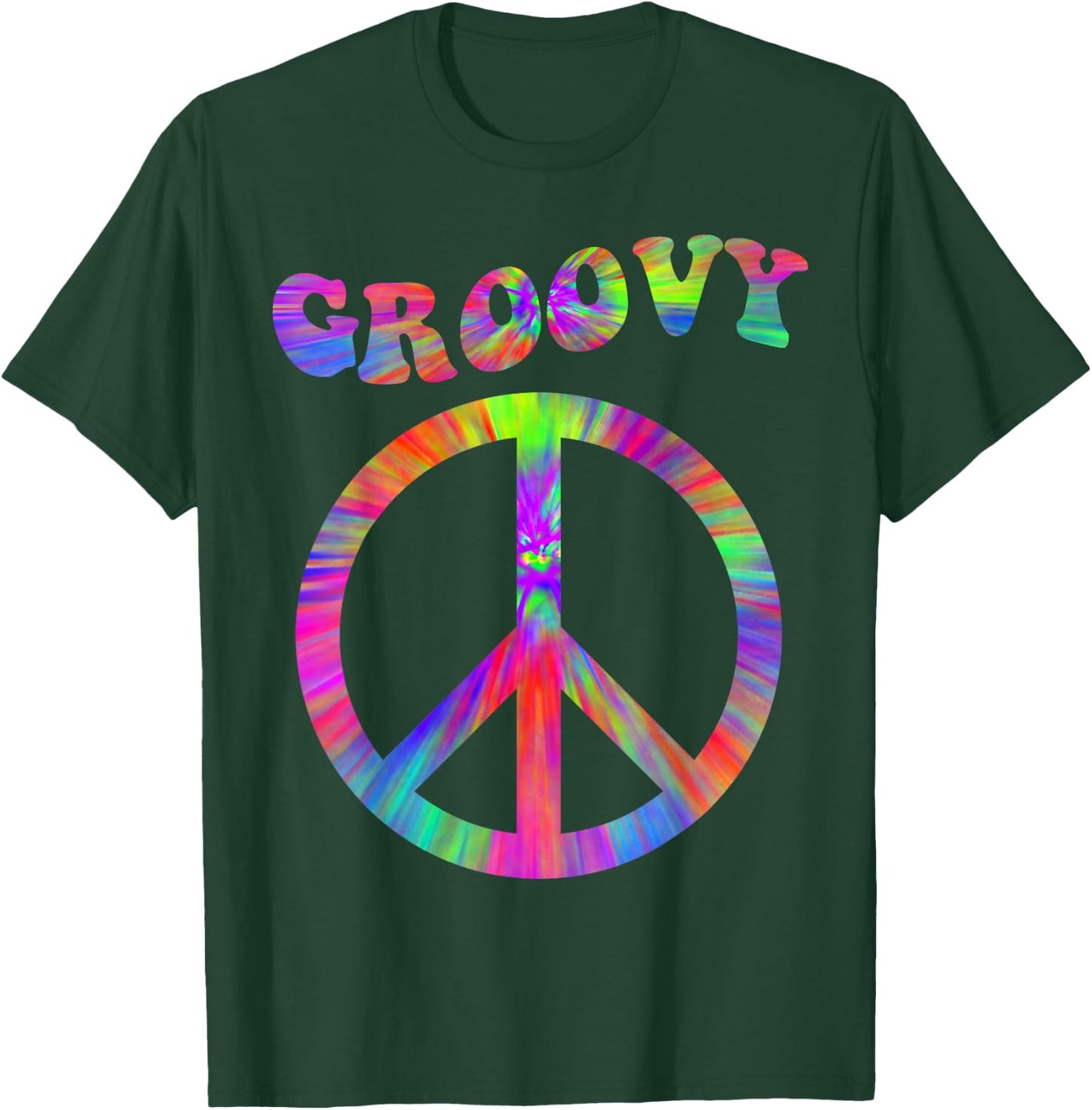 Groovy 70's Tie Dye Design Vintage 70s Gift Retro 70's des T-Shirt - T-Shirt | Forest