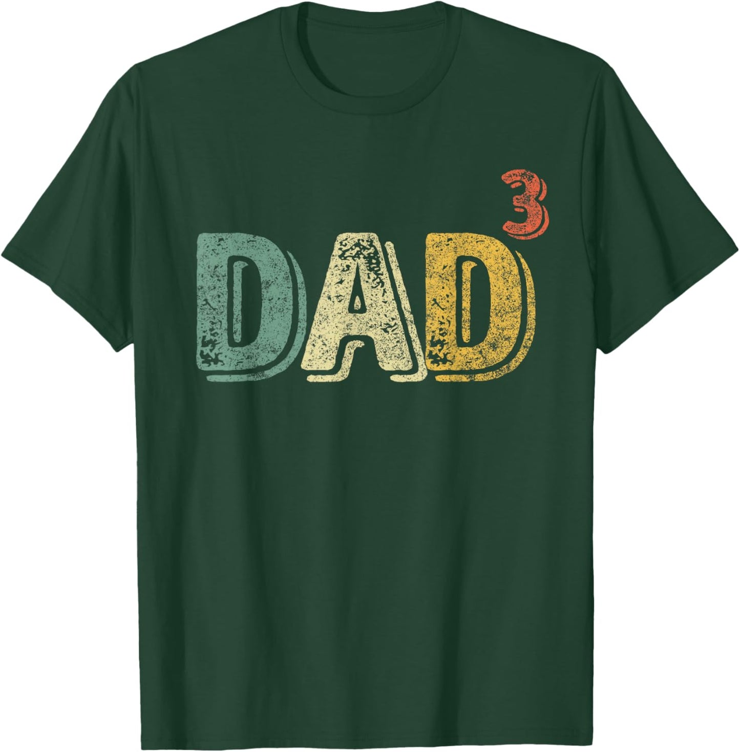 Dad Cubed Shirt Dad Of Three Quote Funny Christmas Gift T-Shirt - T-Shirt | Forest