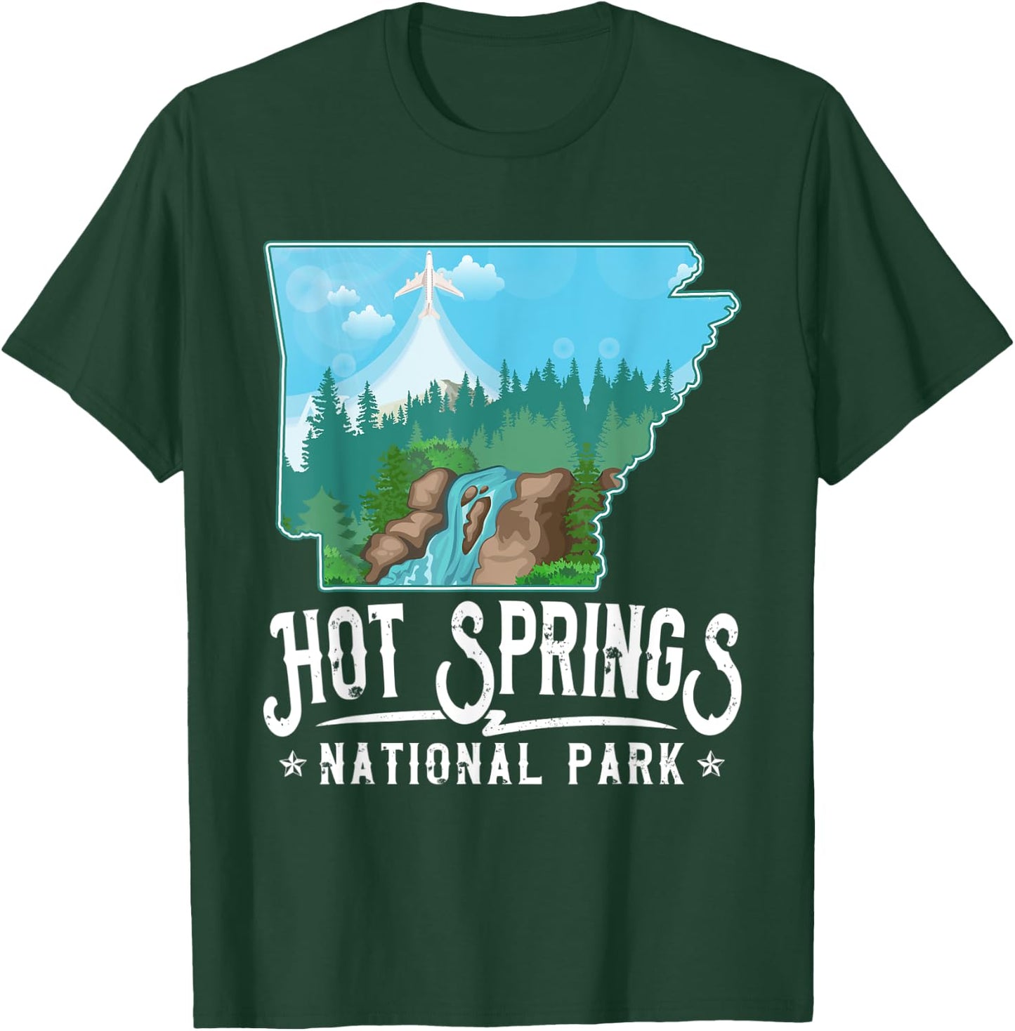 Retro Funny Vintage Hot Springs Women Men Arkansas AR Lover T-Shirt - T-Shirt | Forest