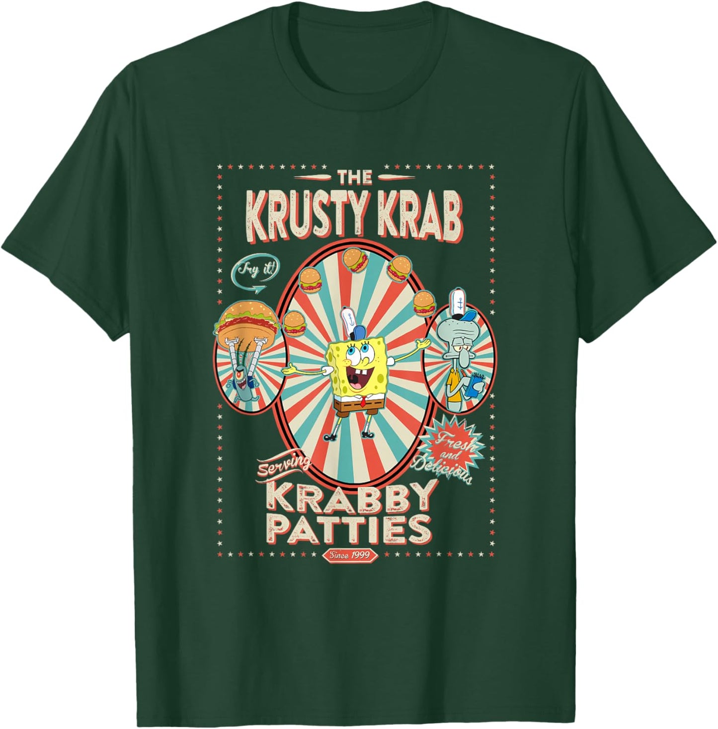 SpongeBob SquarePants The Krusty Krab Since 1999 Vintage Ad T-Shirt - T-Shirt | Forest