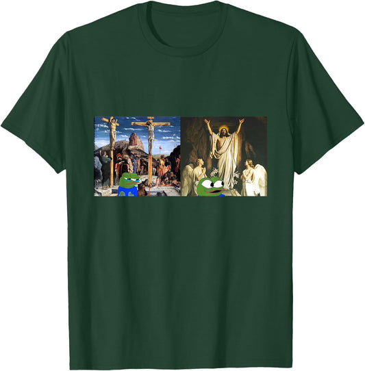 Apu Apustaja HE HAS RISEN Miracle Jesus T-Shirt - T-Shirt | Forest