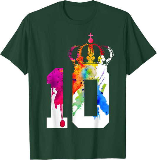 Queen 10 Years King 10th Birthday T-Shirt - T-Shirt | Forest