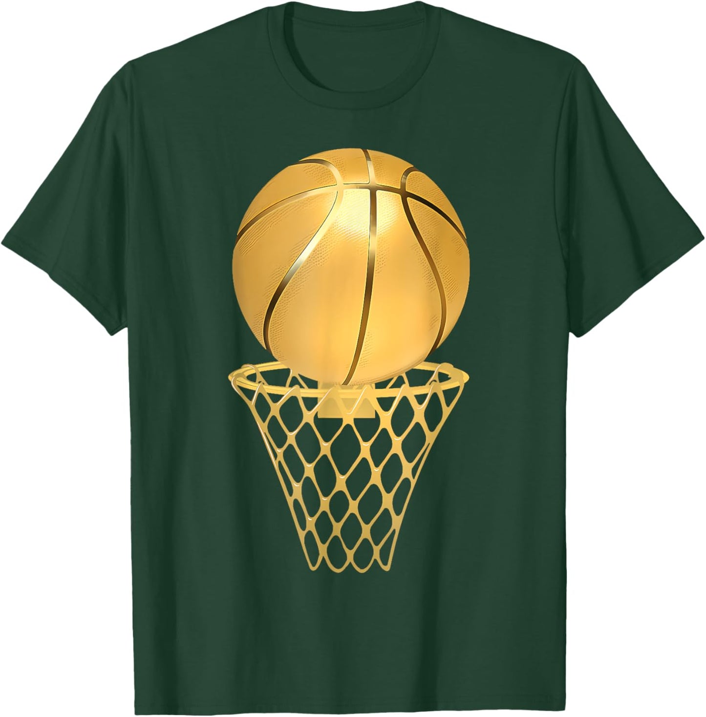 Basketball Player Trophy Game Coach Sports Lover Gold T-Shirt - T-Shirt | Forest