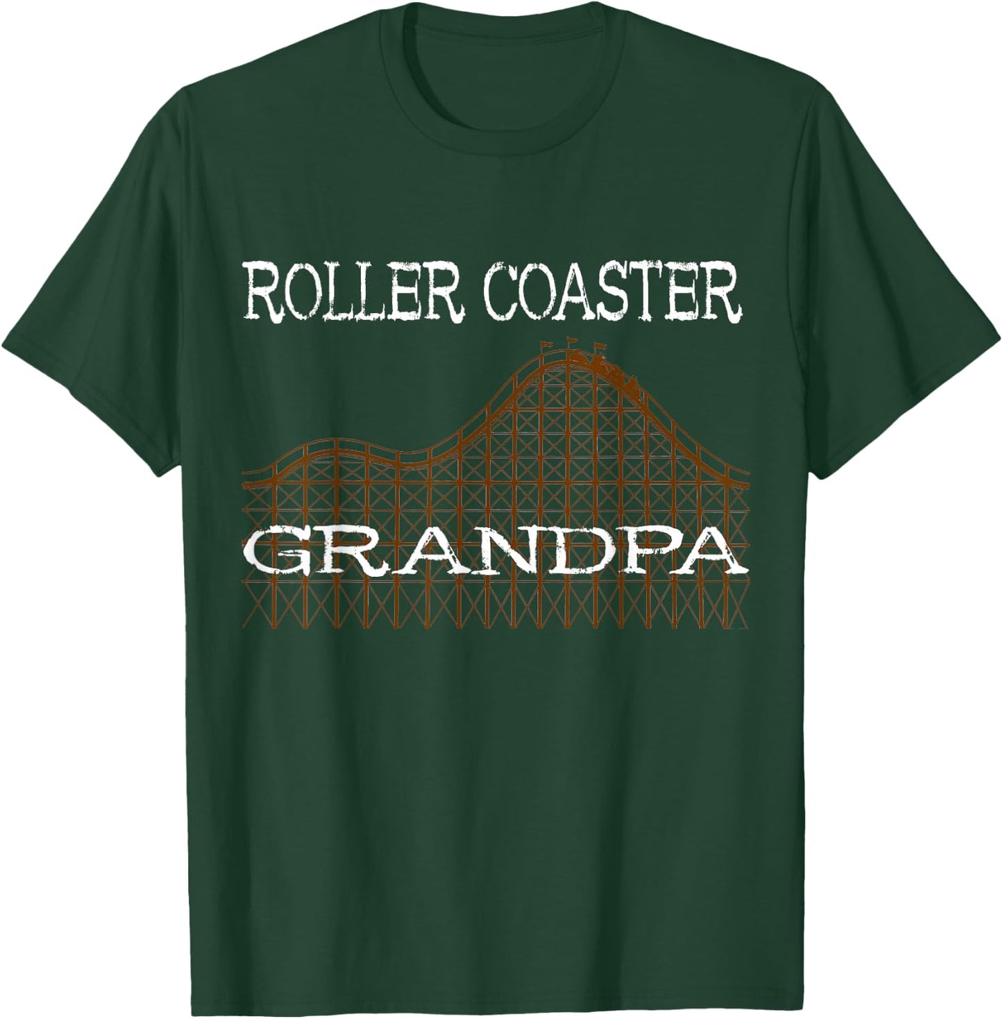 Roller Coaster Grandpa Senior Thrillseeker Amusement Park T-Shirt - T-Shirt | Forest