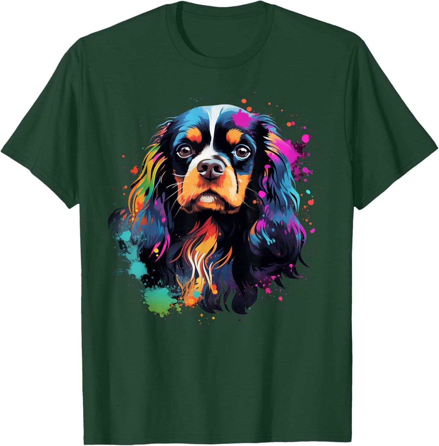 Cute painted Cavalier King Charles Spaniel T-Shirt - T-Shirt | Forest