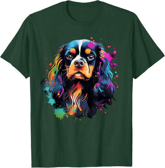 Cute painted Cavalier King Charles Spaniel T-Shirt - T-Shirt | Forest