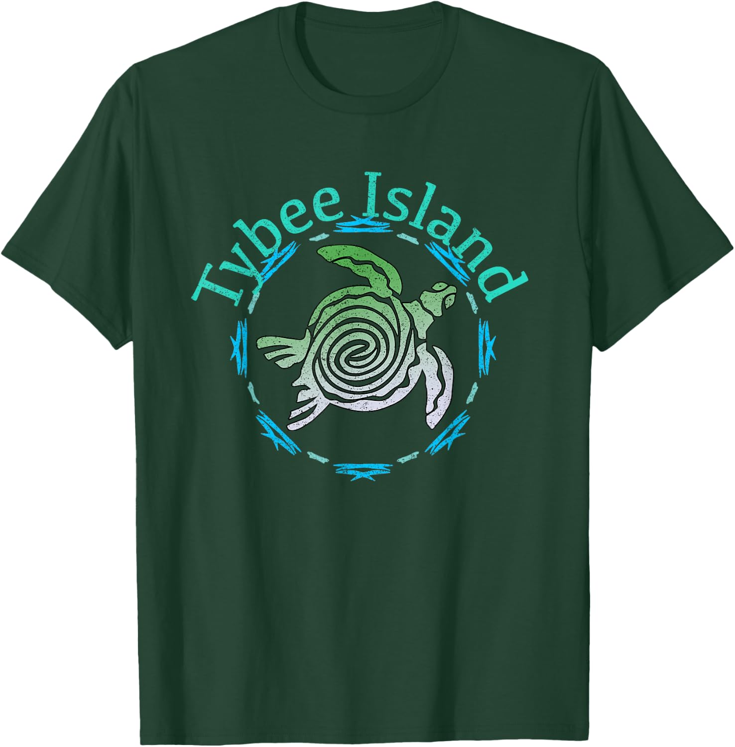 Tybee Island Design / Vintage Tribal Turtle Gift T-Shirt - T-Shirt | Forest