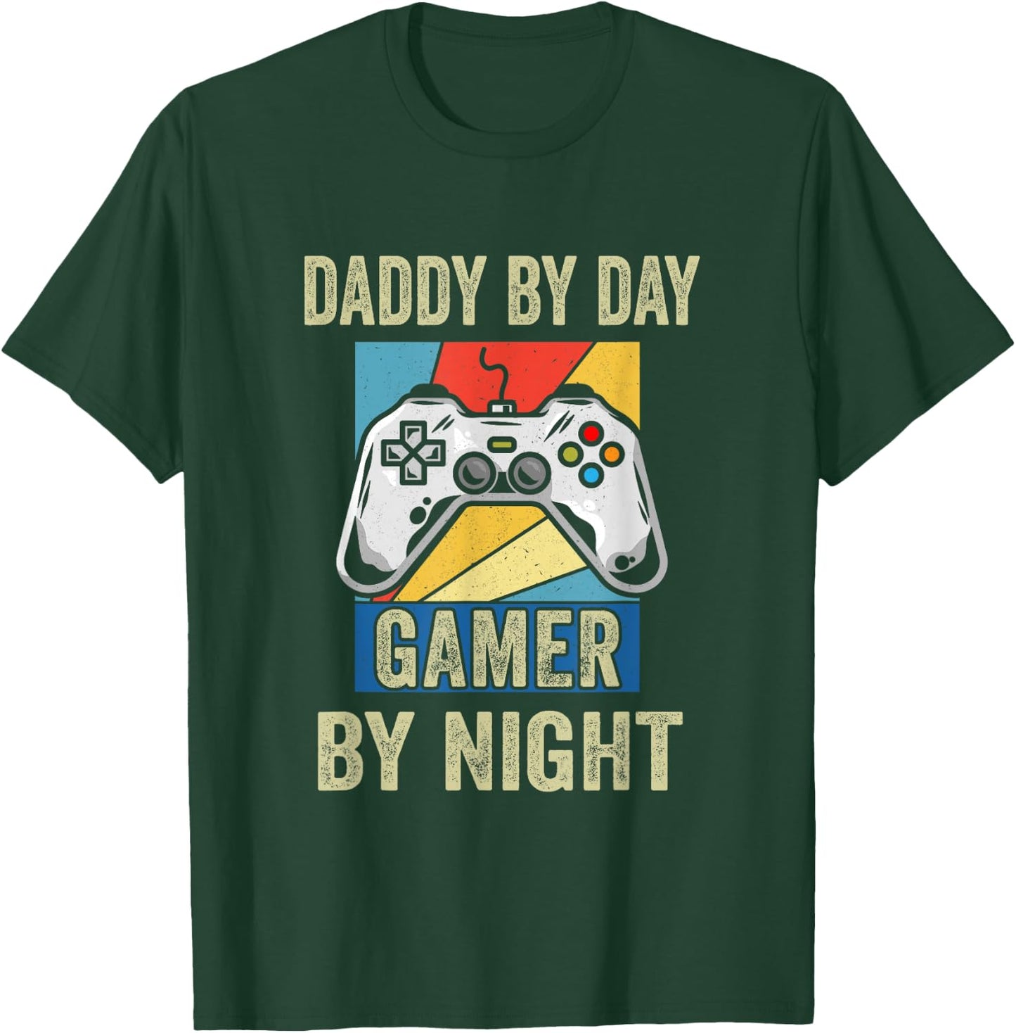 Dad By Day Gamer By Night Funny Gift T-Shirt - T-Shirt | Forest