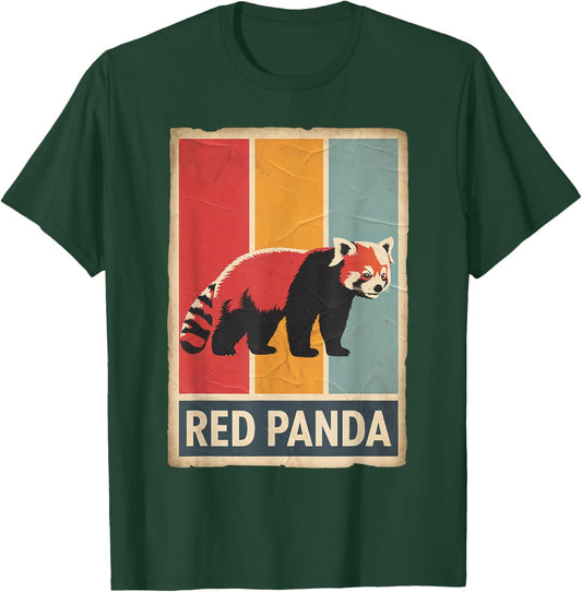 Retro Wildlife Animal Vintage Red Panda T-Shirt - T-Shirt | Forest