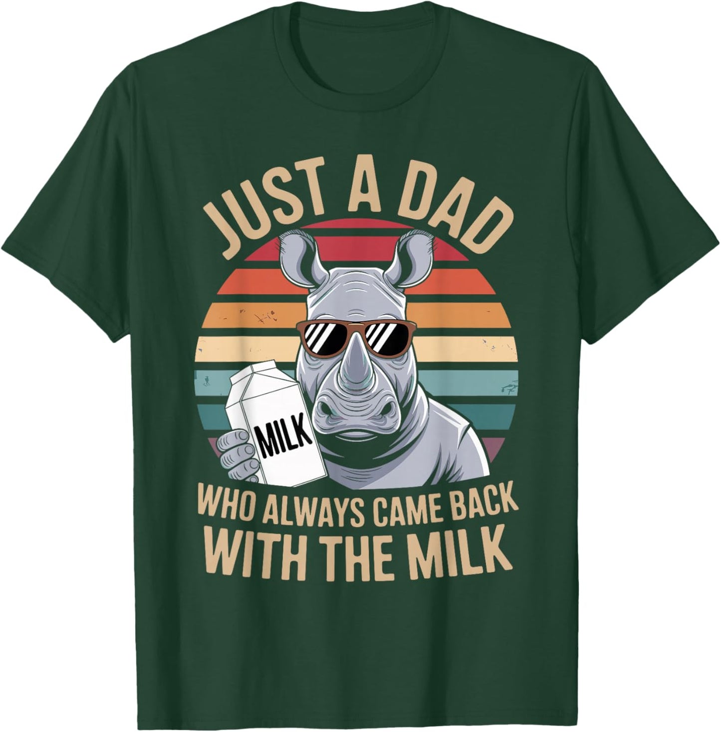 Rhino Funny Father's Day Dad Milk T-Shirt - T-Shirt | Forest