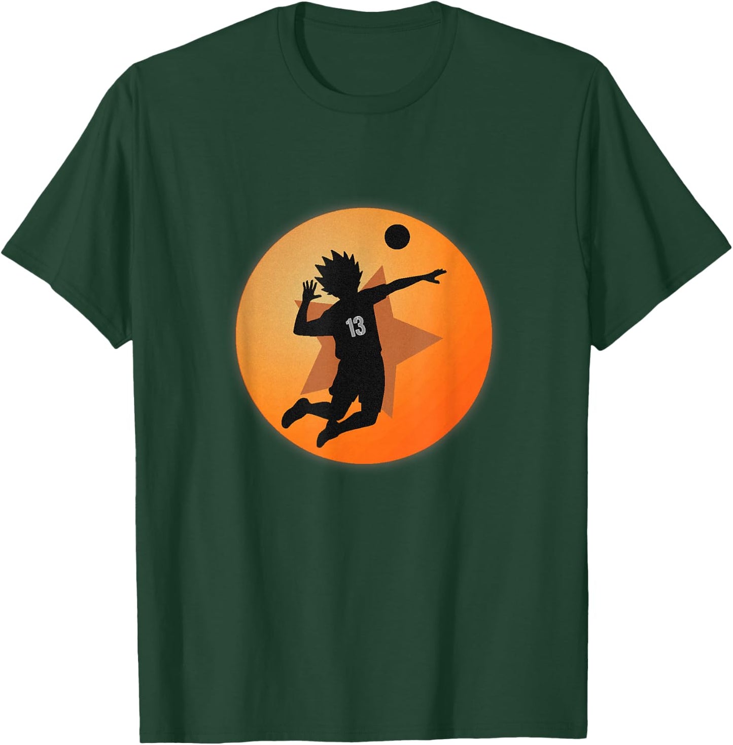 Anime Merch Japanese Number 13 Star Anime Volleyball T-Shirt - T-Shirt | Forest