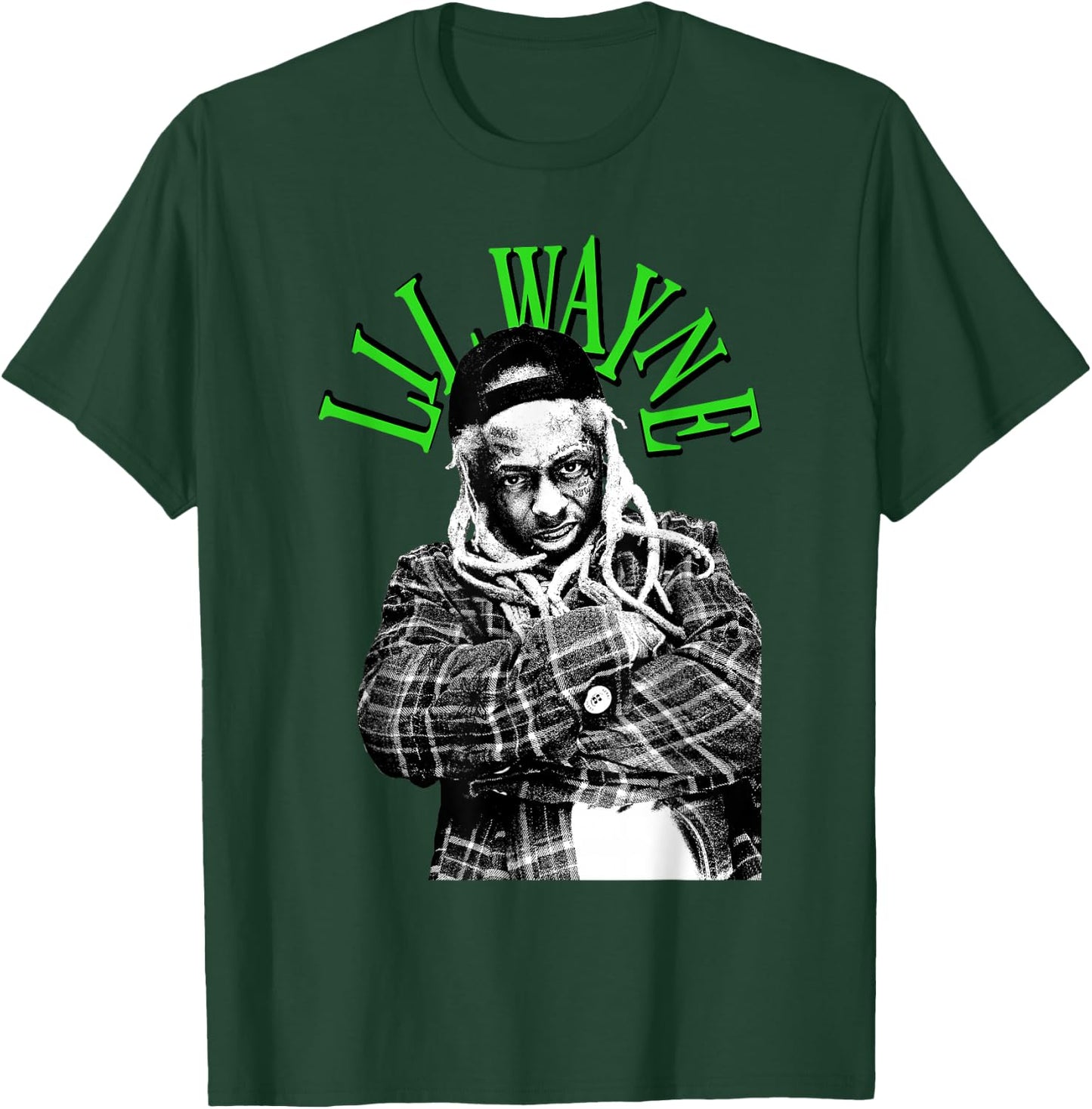 Lil Wayne Green Photo T-Shirt - T-Shirt | Forest