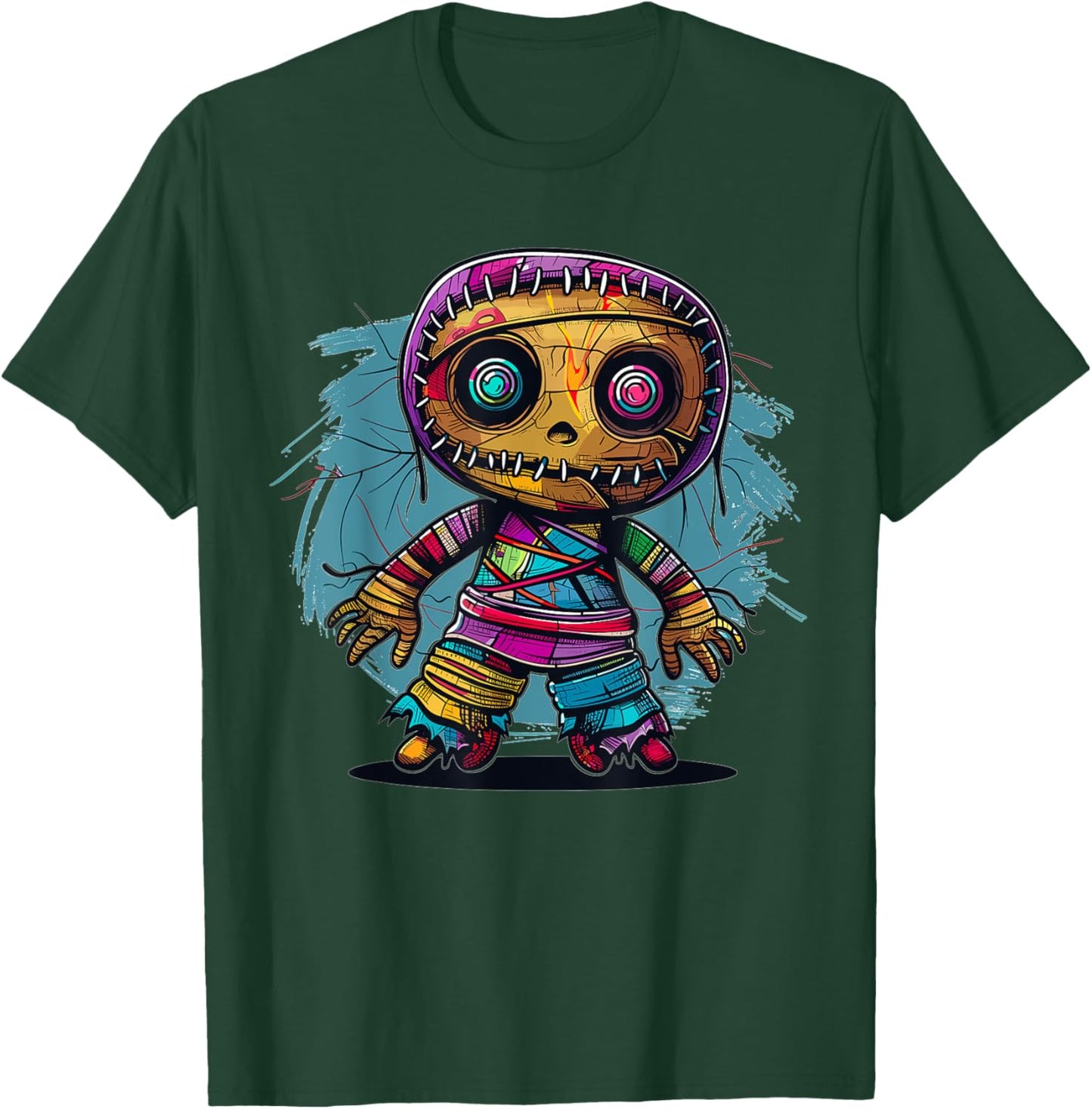 Cartoon Voodoo Doll Art I Kids Voodoo Doll Colorful Voodoo Doll T-Shirt - T-Shirt | Forest