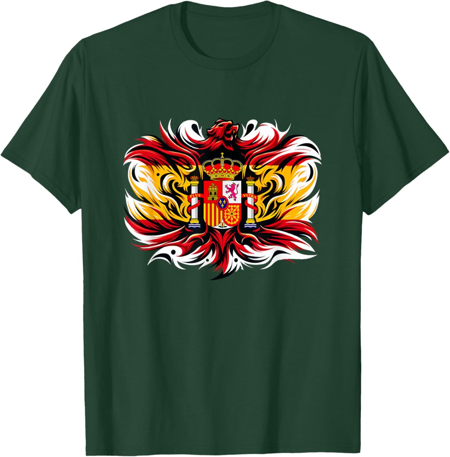 Spanish Banner Fan Spain Flag Retro Art Eagle T-Shirt - T-Shirt | Forest